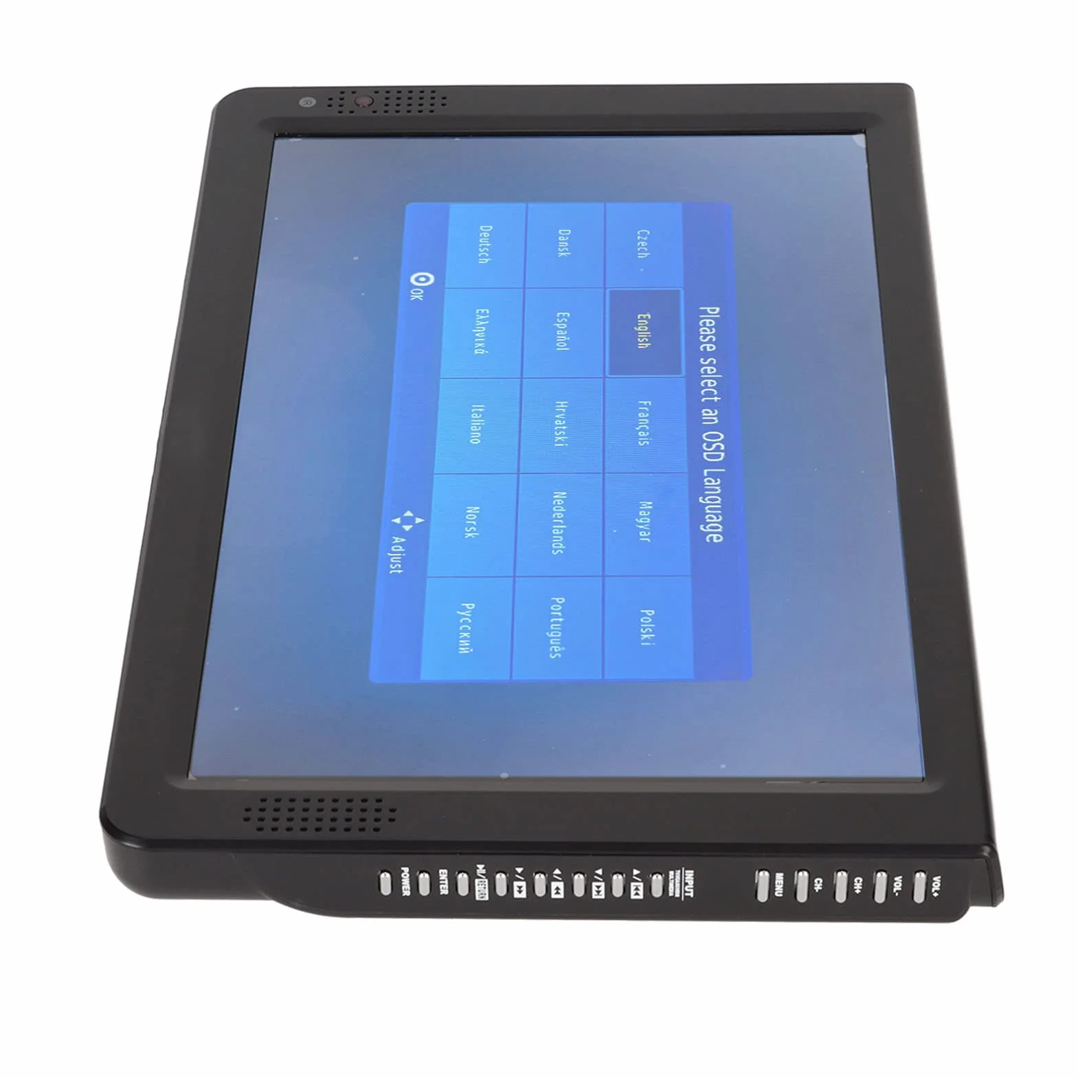 Téléviseur Portable 12 Pouces, Téléviseur Numérique LED 1080p DVBT/T2 avec Port USB et Emplacement pour Carte de Stockage, TV LED avec Support Pliable, pour Voiture, Caravane,