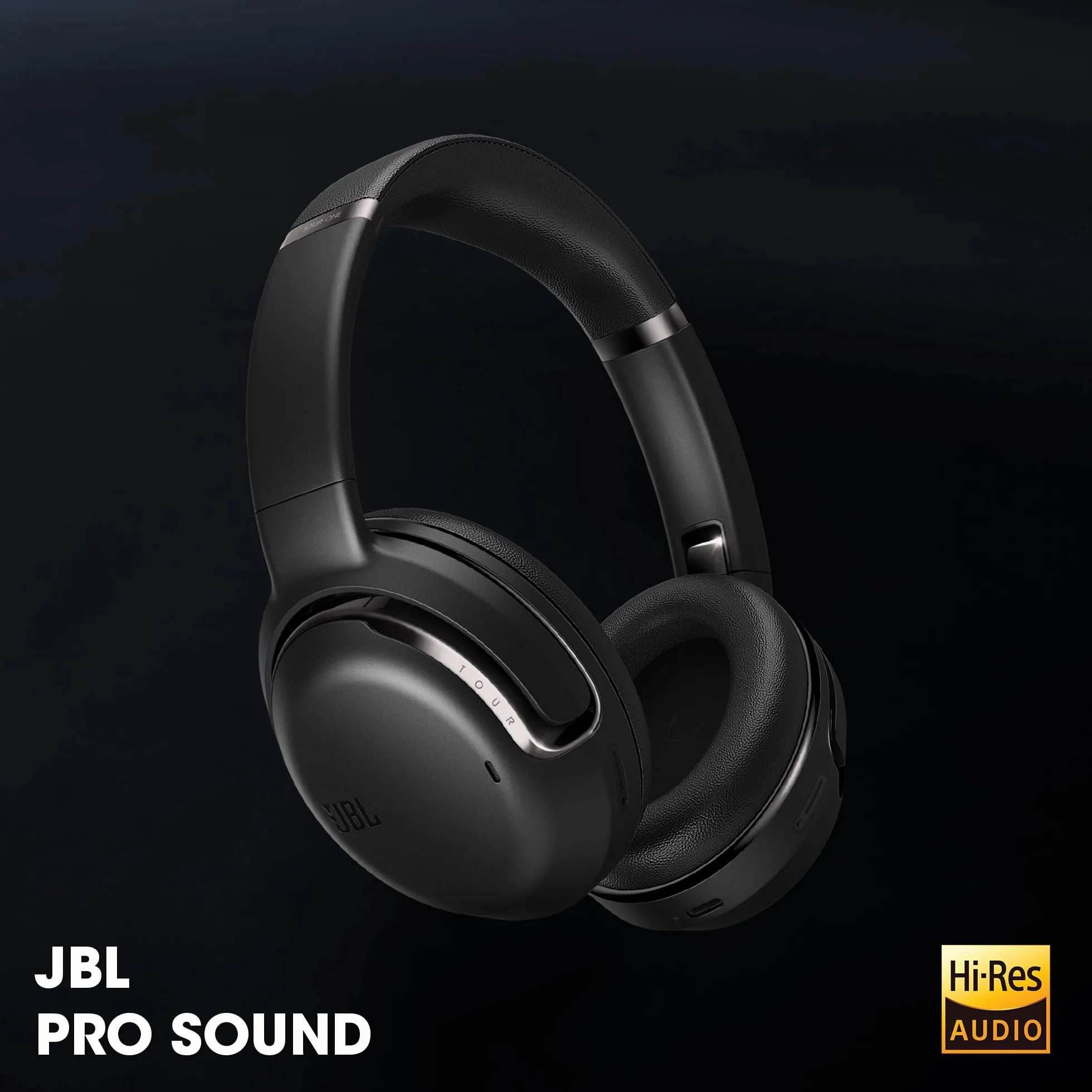 JBL Tour One – Casque circum-auriculaire sans fil avec réduction de bruit – Son JBL Pro – 50h d'autonomie – Connexion Bluetooth – Commande vocale mains libres – Couleur : Noir
