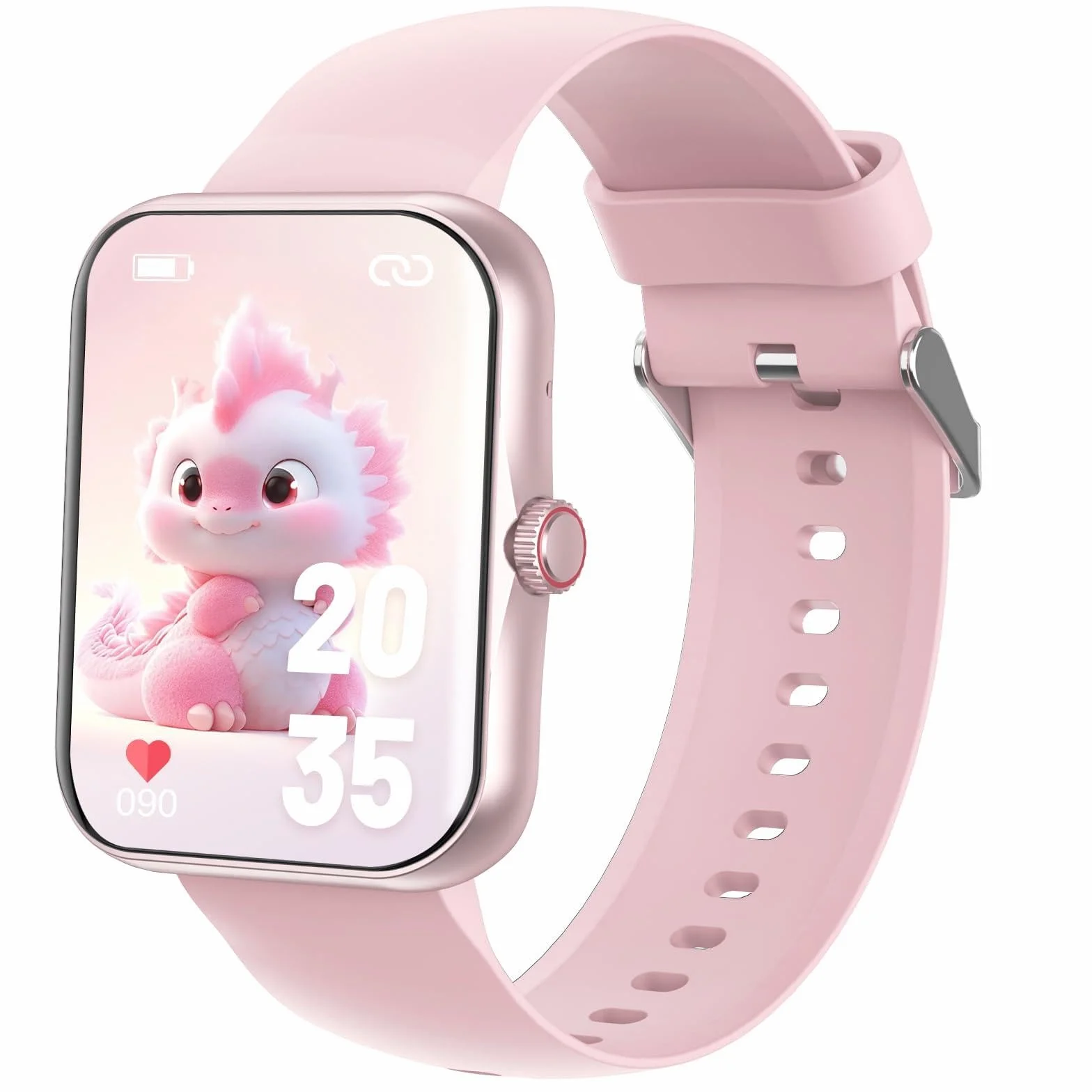 PTHTECHUS Montre Connectée Enfant avec Appel Bluetooth, 1,83" Fitness Tracker pour Garçon Fille 5-16 Ans, 120+ Modes Sport Podomètre Réveil Jeux Étanche IP68 Cadeau Anniversaire, Rose