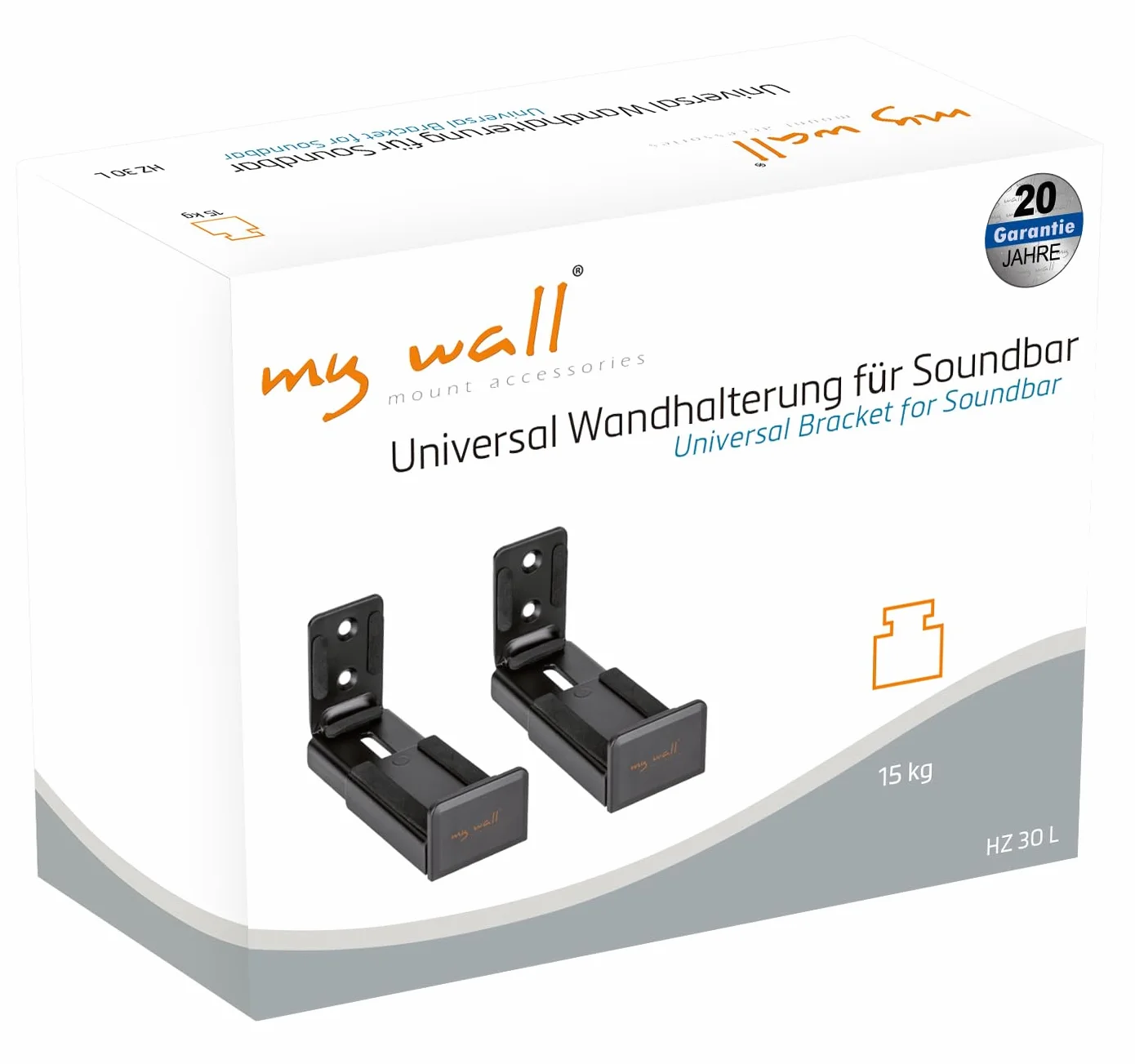 My Wall HZ 30 L Support pour Barre de Son Rigide Noir 2 pc(s)