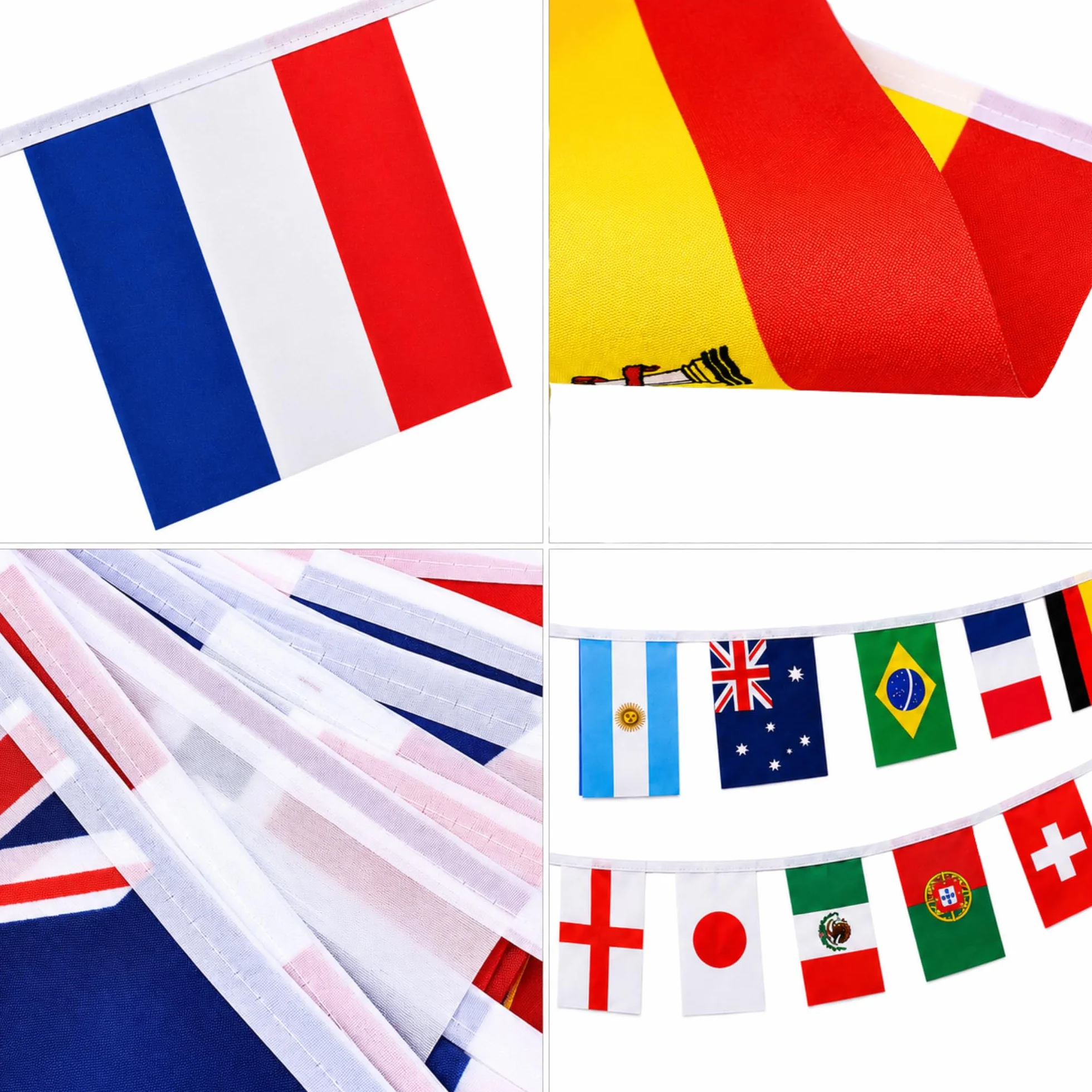 Guirlande Drapeaux Coupe du Monde Football 2026 15m 48 Drapeaux Pays 21x14cm Décoration Supporter