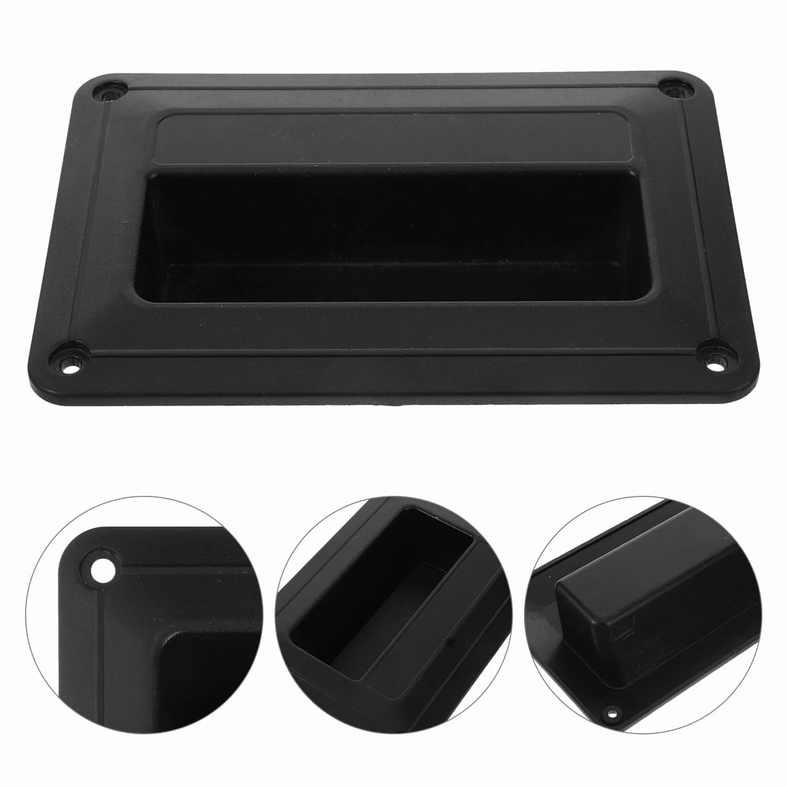 Holibanna Poignée de Haut-Parleur Encastrable Noire en Plastique, Facile à Installer, Lot de 4 Pièces, Accessoire Audio Décoratif pour Équipement de Scène Classique