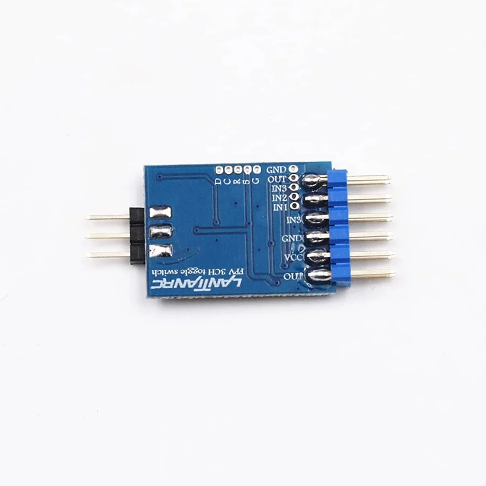 Marne Module de Commutation Vidéo à 3 Voies Module de Commutation Vidéo Bleu 5.8G Unité de Commutation Vidéo à 3 Canaux pour Caméra RC FPV
