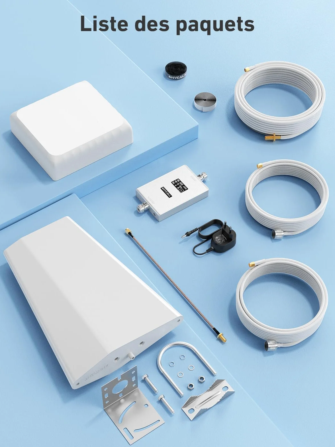 Amplificateur Reseau Mobile pour Bande 3 et 20, Amplificateur de Signal Cellulaire pour Maison Bureau, 5G 4G LTE GSM Répéteur à Gain élevé, Compatible avec Orange SFR Bouygues Telecom Free