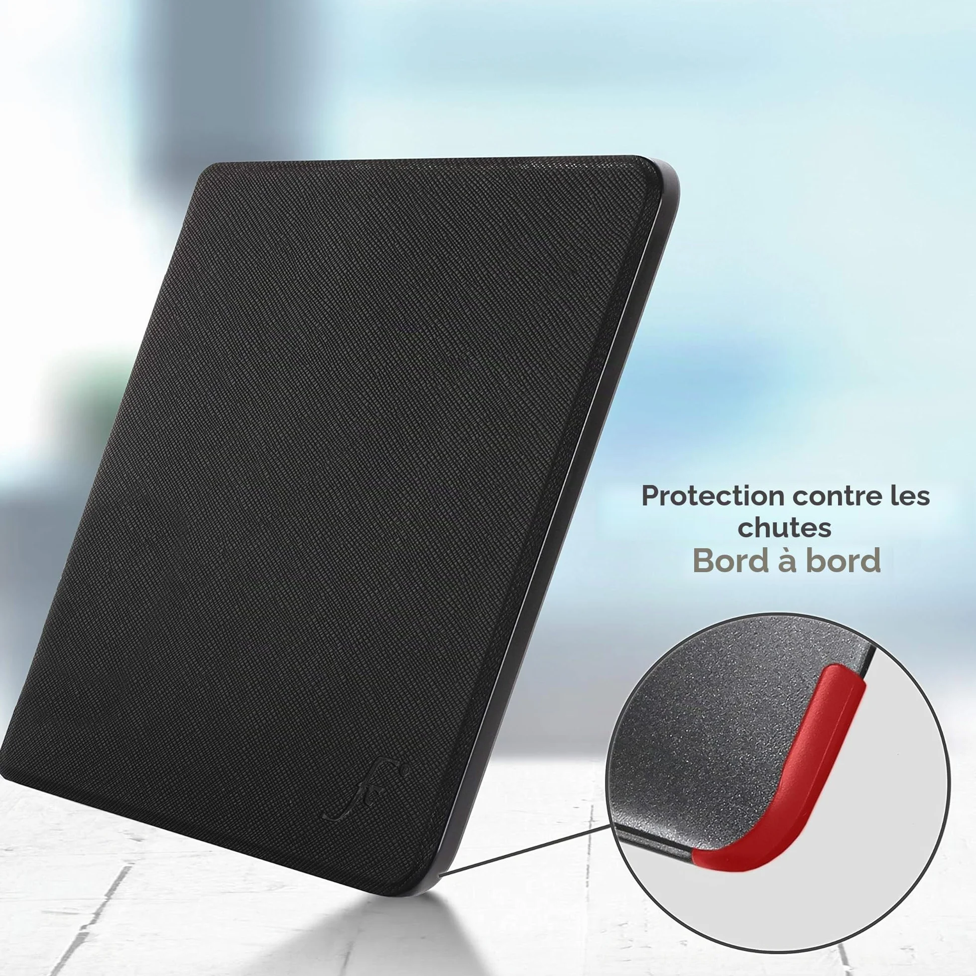 Forefront Cases Étui pour Kobo Aura H2O Edition 1 (Modèle: 2014) - Mince et Léger, Fonction Automatique Veille/Réveil Intelligente Étui, Coque de Protection pour Kobo Aura H2O Edition 1 - Noir