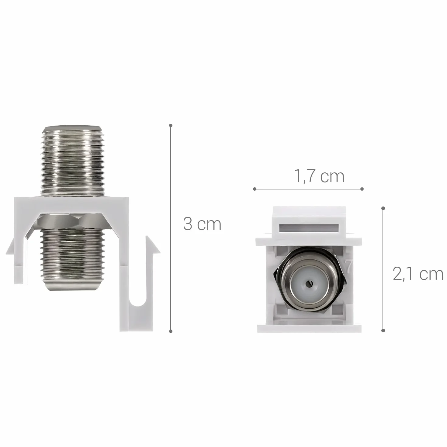 kwmobile 6x Embase Keystone Prise F - Module Connecteur pour Câble TV Satellite Prise F Standard - Montage Snap-In - Panneau de Brassage