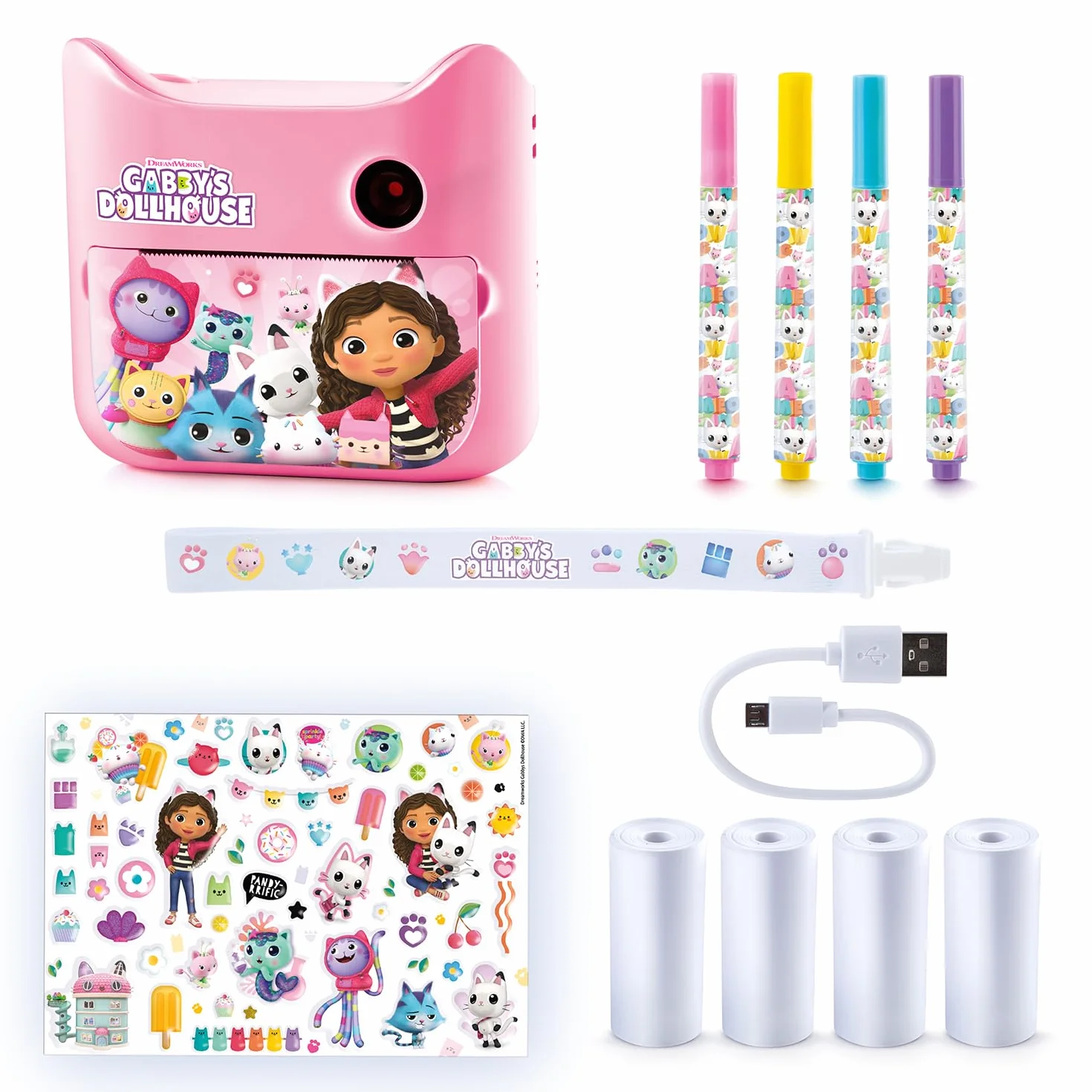 Canal Toys - Appareil Photo Numérique Instantané Enfant 4 Ans + - Design Gabby Et La Maison Magique - Impression Thermique sans Encre avec Filtres Et Cadres Inclus - Idée Cadeau Enfant - GAB 005