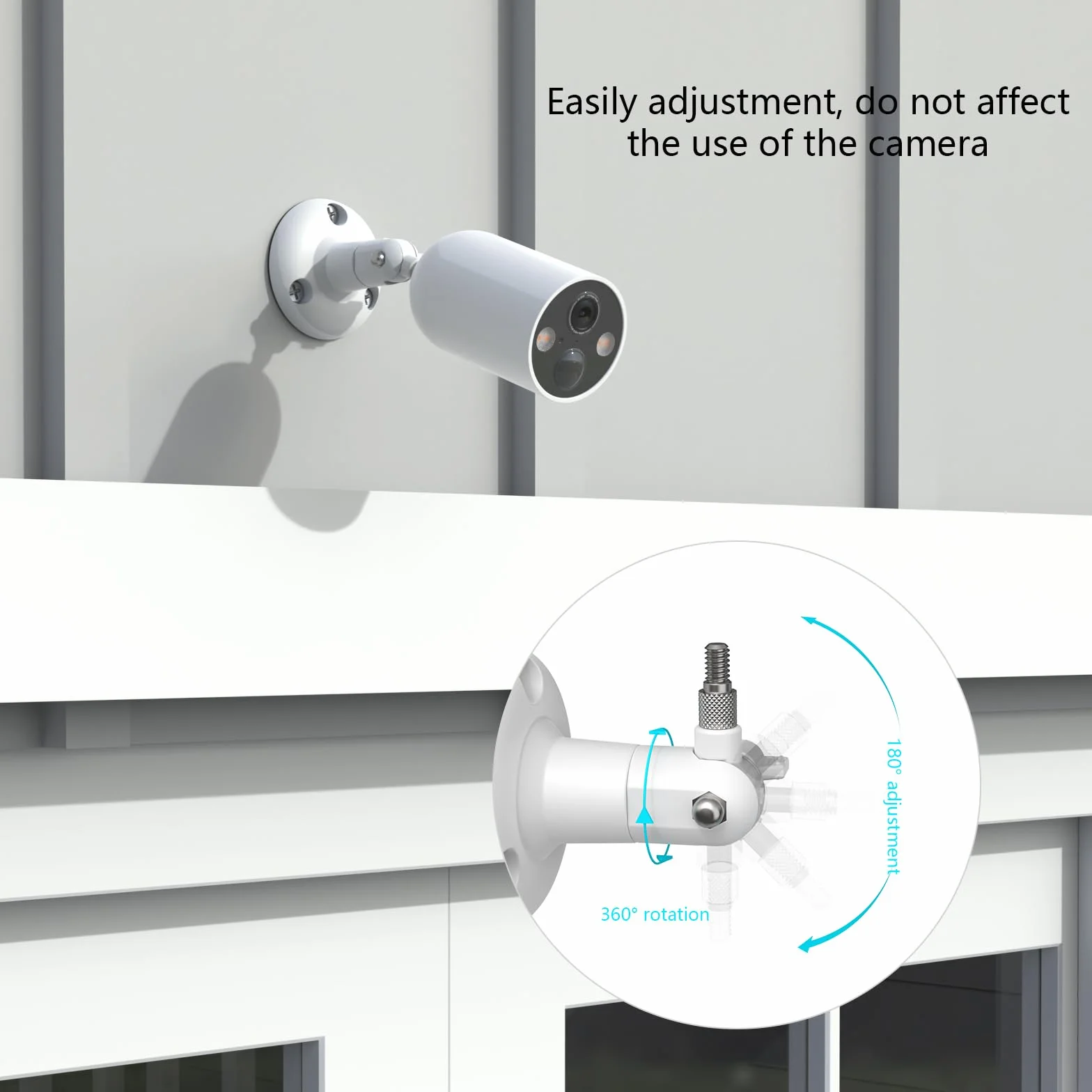 HOLACA Support mural compatible avec TP-Link Tapo C425/C460 (KIT) (caméra non incluse), 1 support, blanc