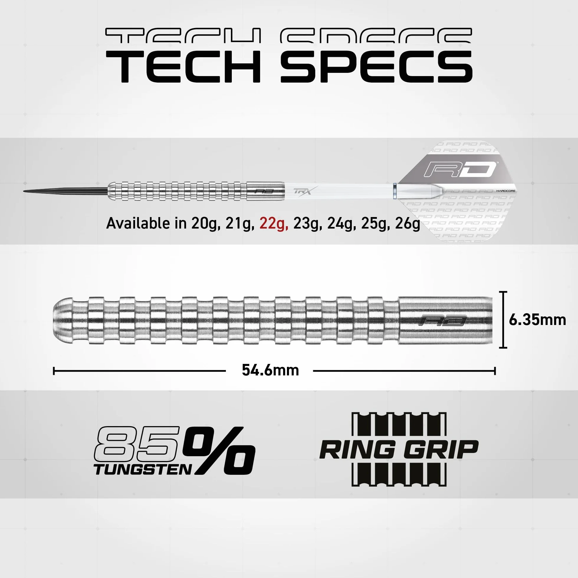 RED DRAGON Javelin 20g 22g 24g Fléchettes Pointes Acier avec Ailettes et Tiges