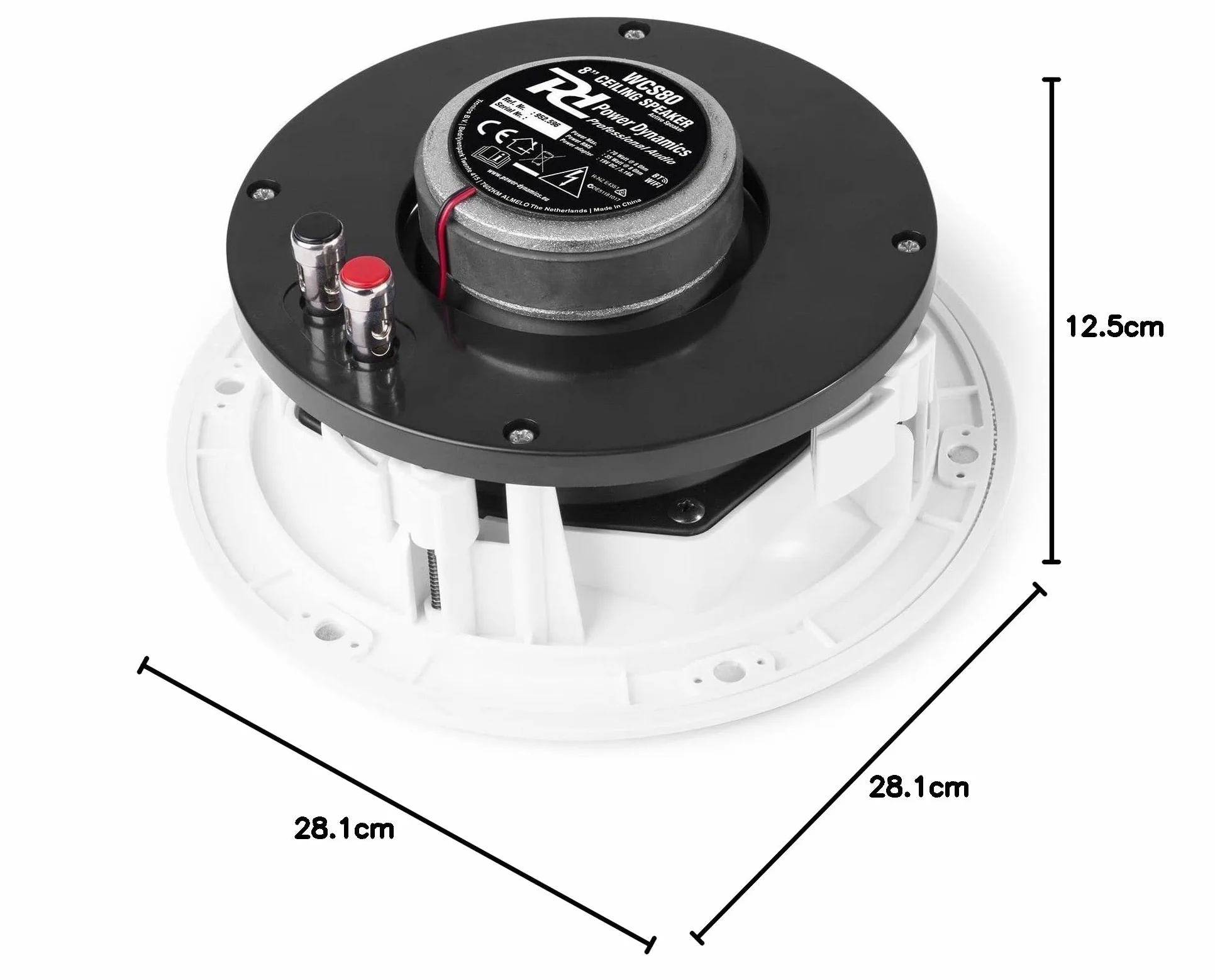 Power Dynamics WCS80 Haut-Parleurs Encastrables Actifs Bluetooth Wi-Fi 8 Pouces 140 W 2 Voies