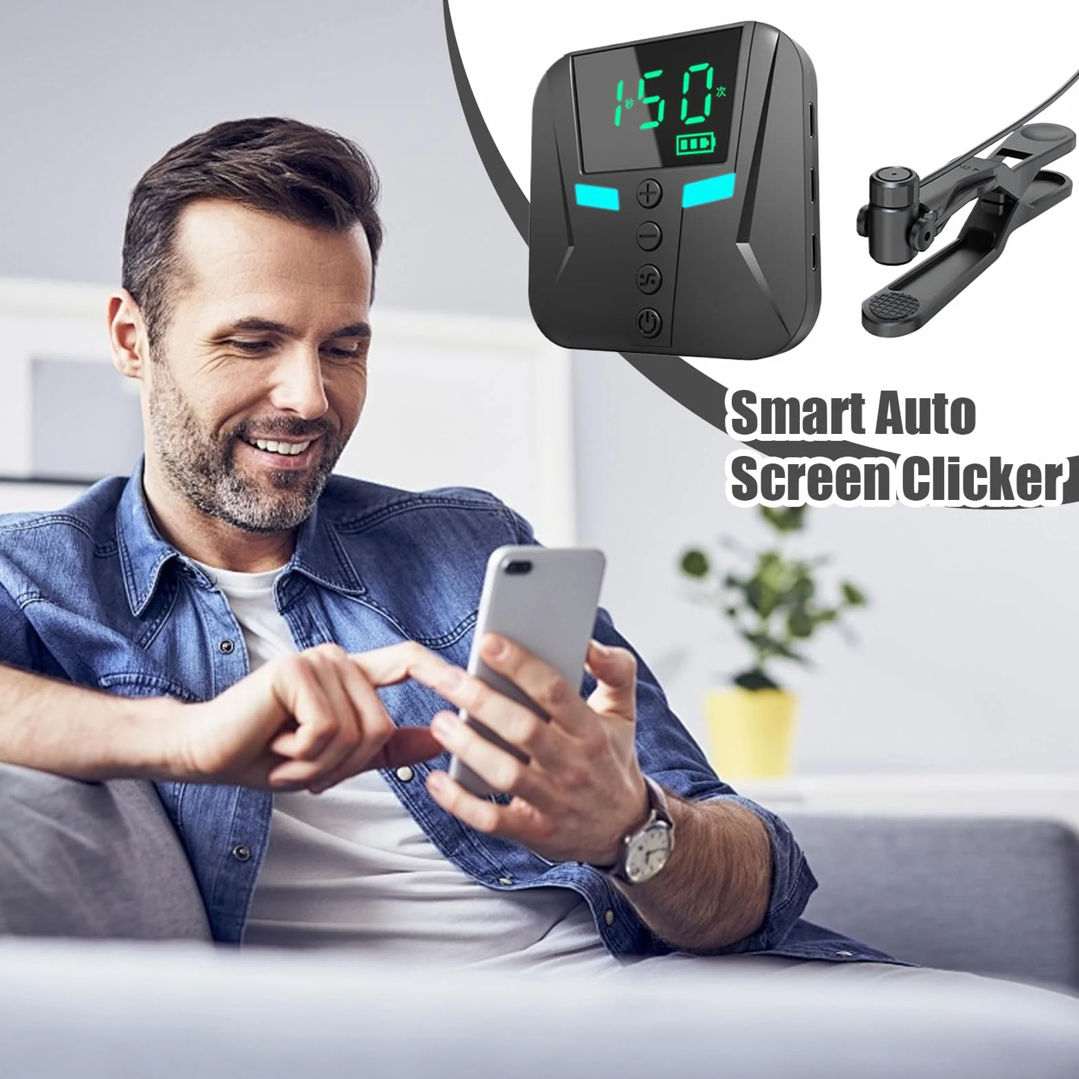 Phone Screen Tapper - Simulation de Rapide, clicker Physique | Dispositif de Automatique pour écrans tactiles répétés | Machine à tapoter simulée pour Jeux, Likes en Streaming, récompenses d