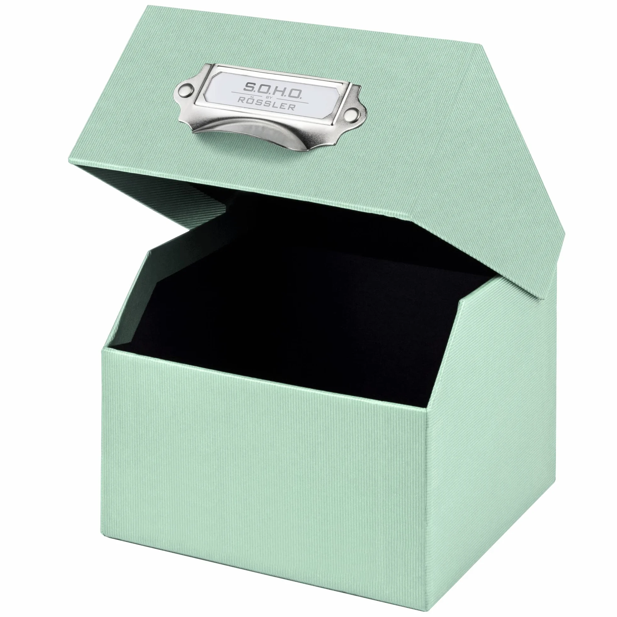Rössler Papier S.O.H.O. 1325452650 Boîte de rangement pour photos avec étiquette inscriptible Menthe 1 pièce