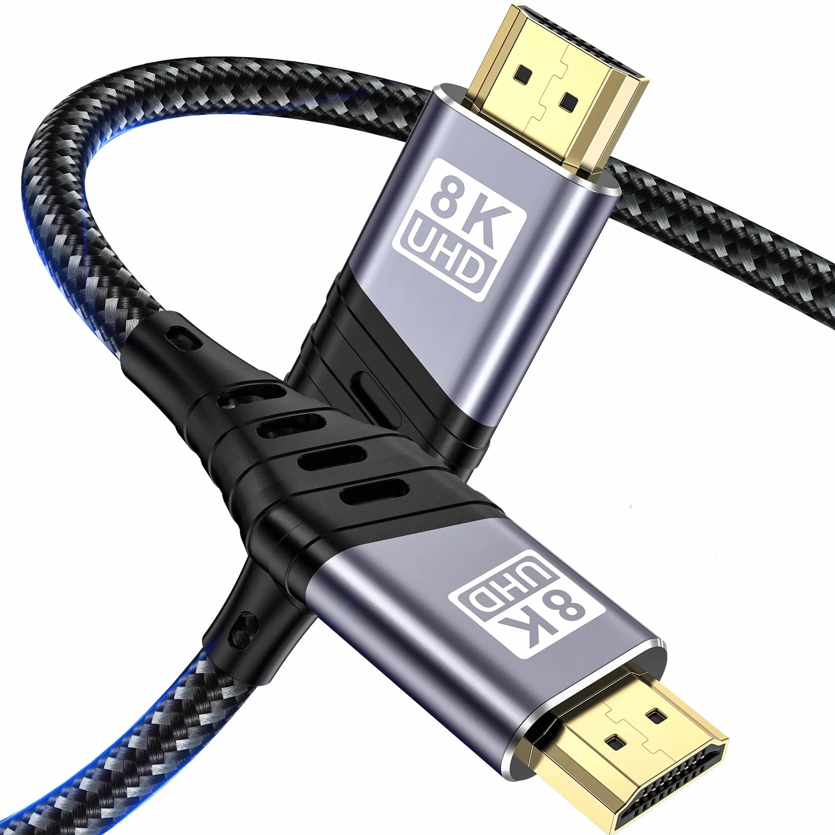 Câble HDMI 1m, 8K@60Hz Câble HDMI 2.1, 48gbps Haute Vitesse 4K@120Hz pour PS5 Console 7680P DTS:X eARC Dolby Vision, HDCP 2.2/2.3, HDR Dynamique,Compatible avec PS5/4/3 X-BOX HDTV