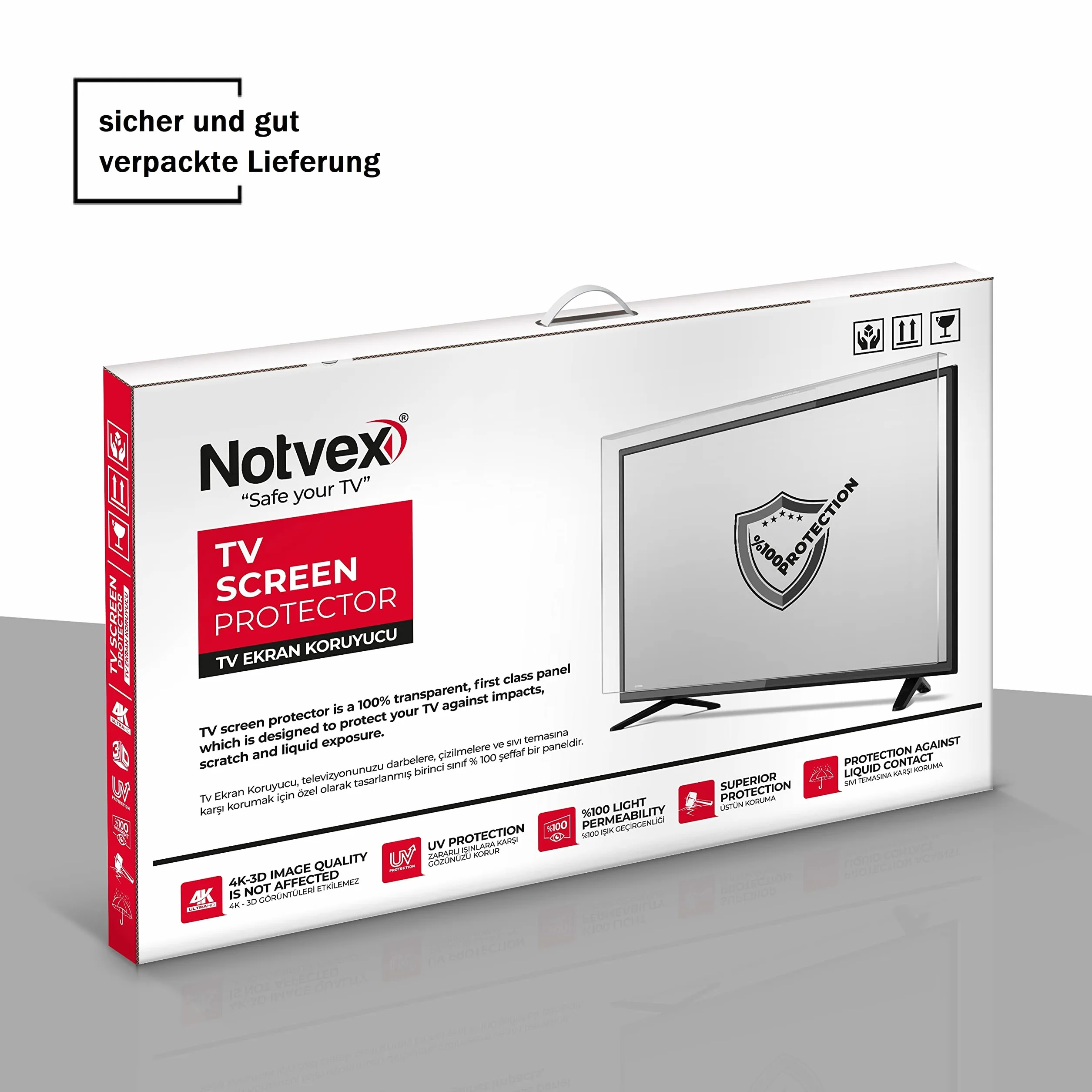Protection pour Téléviseur 43" - Verre de Protection TV Compatible 32"-75"