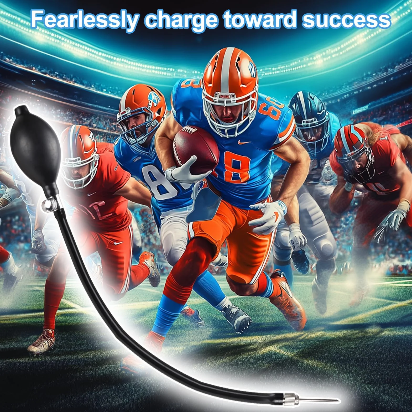Pompe à Main Universelle pour Casque de Football avec Valve de Déverrouillage et Aiguilles de Gonflage
