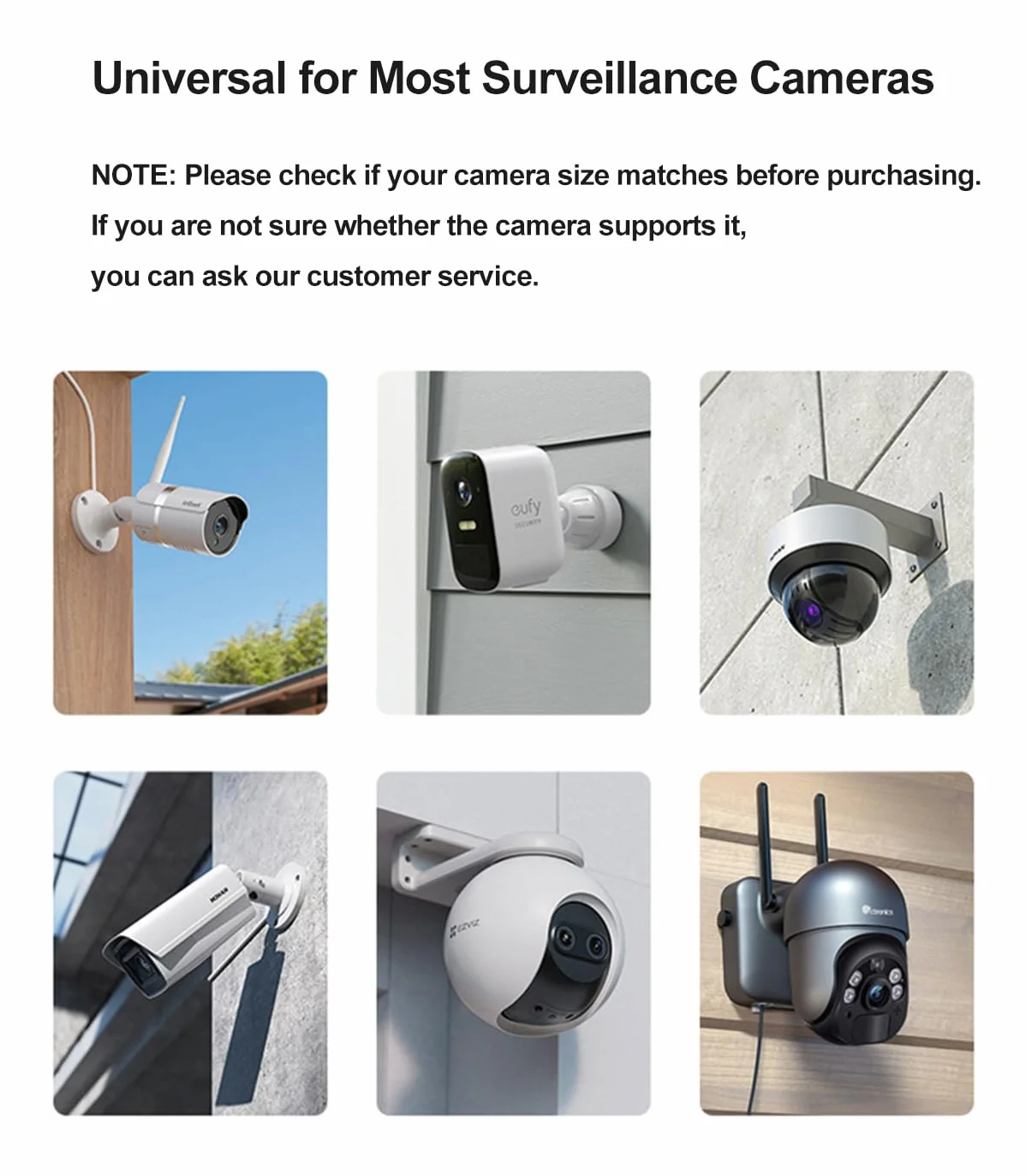 Couverture Universelle pour Caméra de Surveillance CCTV - Compatible avec TP-Link Tapo C500, C510W, C520WS, C400, C410, C425, C310, Caméras Bullet et Dôme - Pare-Soleil, Imperméable, Résistant aux UV