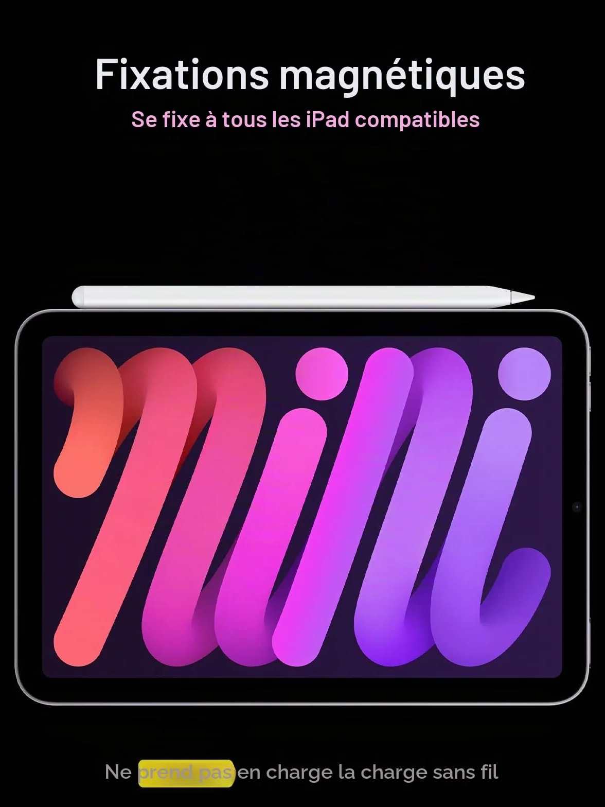 Stylet pour Apple iPad 2018-2026, Recharge Rapide, Rejet de Paume, Détection d'Inclinaison
