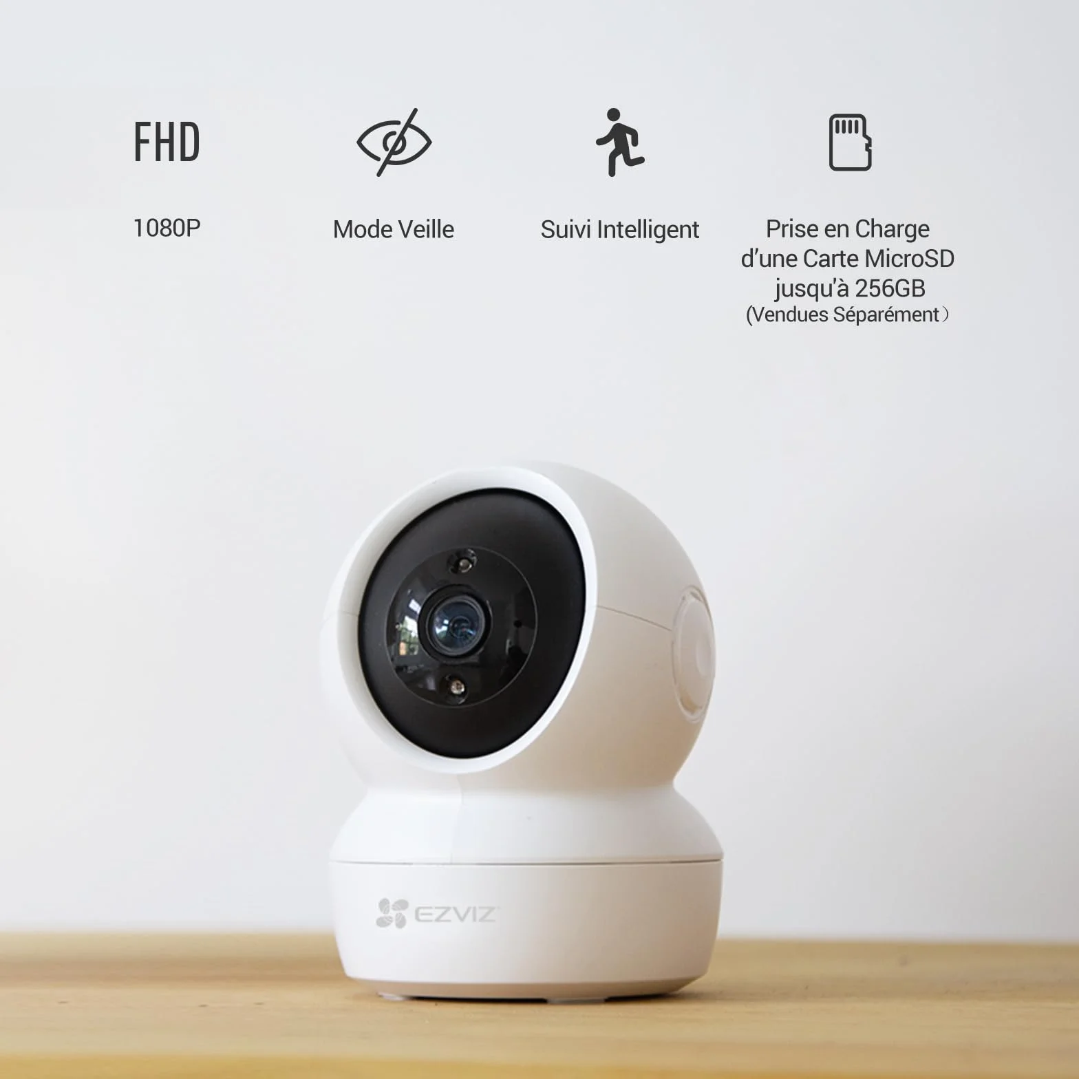 EZVIZ C6N Caméra Surveillance WiFi Intérieure 1080p, Pan/Tilt 360°, Vision Nocturne, Détection Mouvement