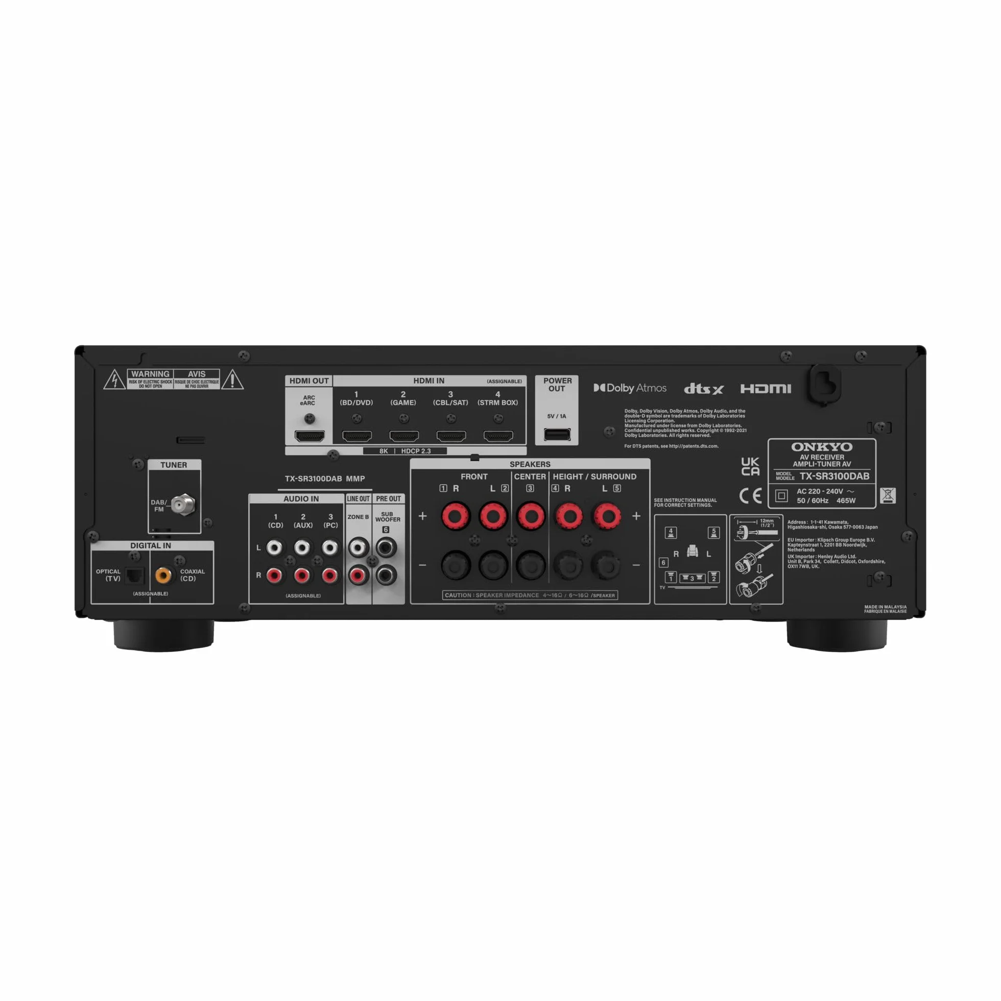 Onkyo TX SR3100 Récepteur AV 5.2 canaux Noir