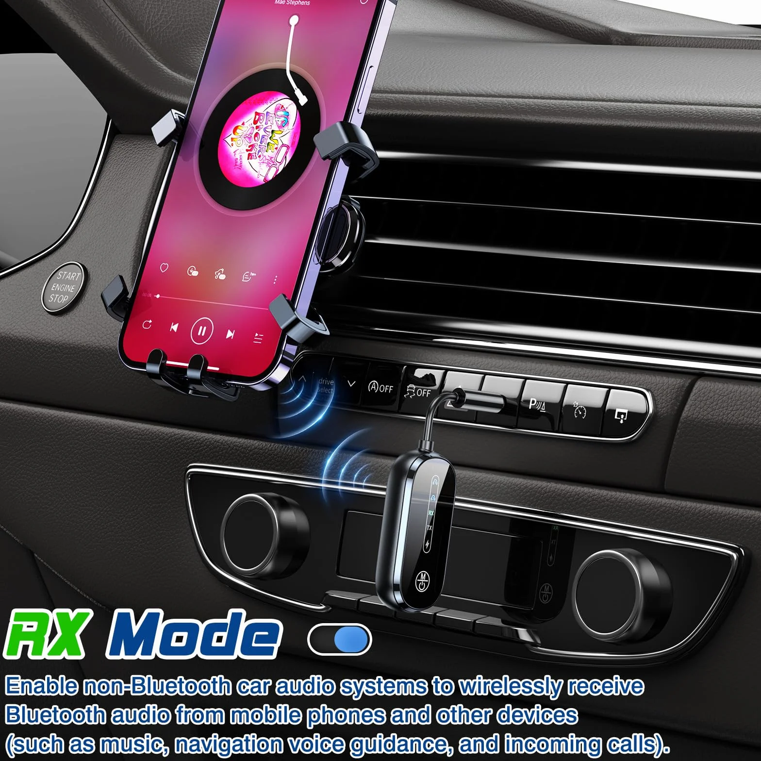 CAUTIOUS Transmetteur Récepteur Bluetooth 5.4 Adaptateur Bluetooth 2 en 1 Jack 3.5mm Faible Latence Adaptateur Emetteur RX/TX Ecouteurs Emetteur pour Audio TV/PC/Voiture
