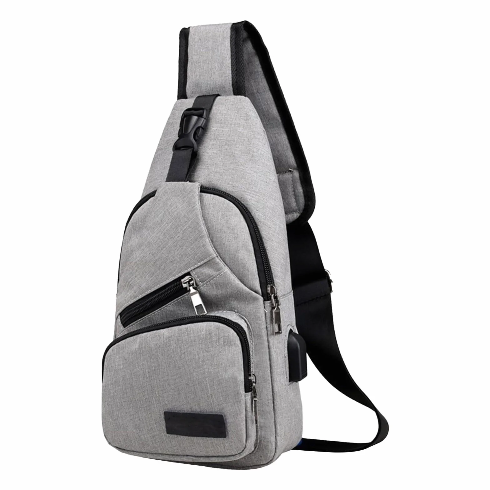 Sac à dos à bandoulière avec trou USB et trou pour écouteurs de randonnée
