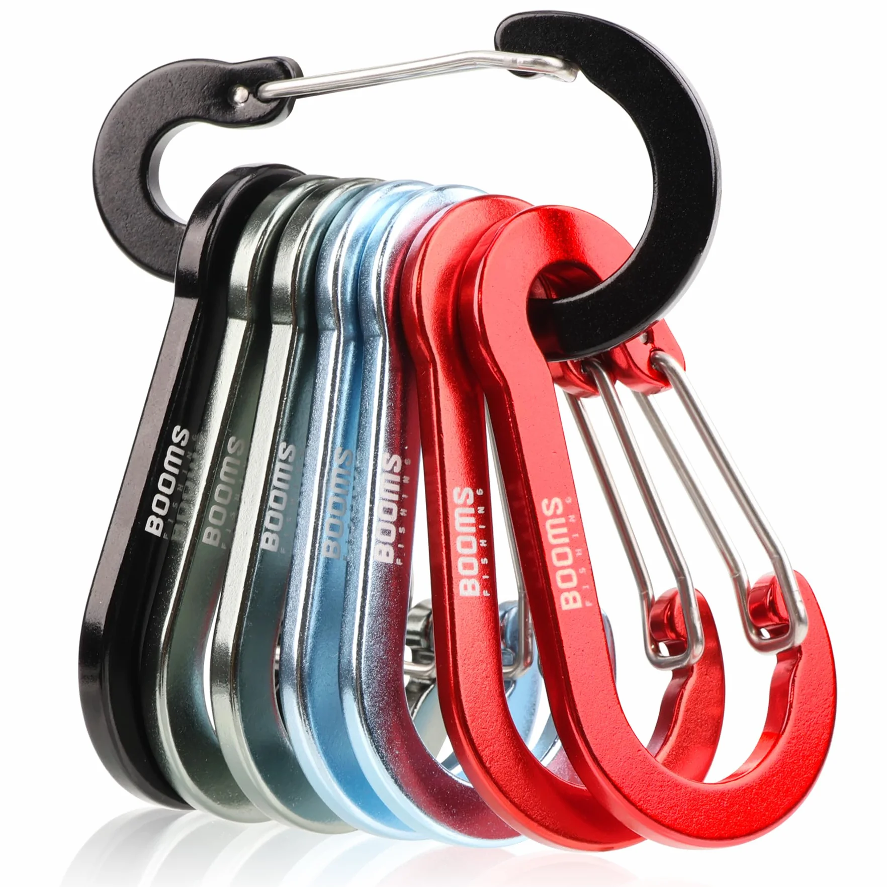 Booms Fishing CC5 Multi-Usage Clips Mousquetons 8 Pack 2.7" Porte clé