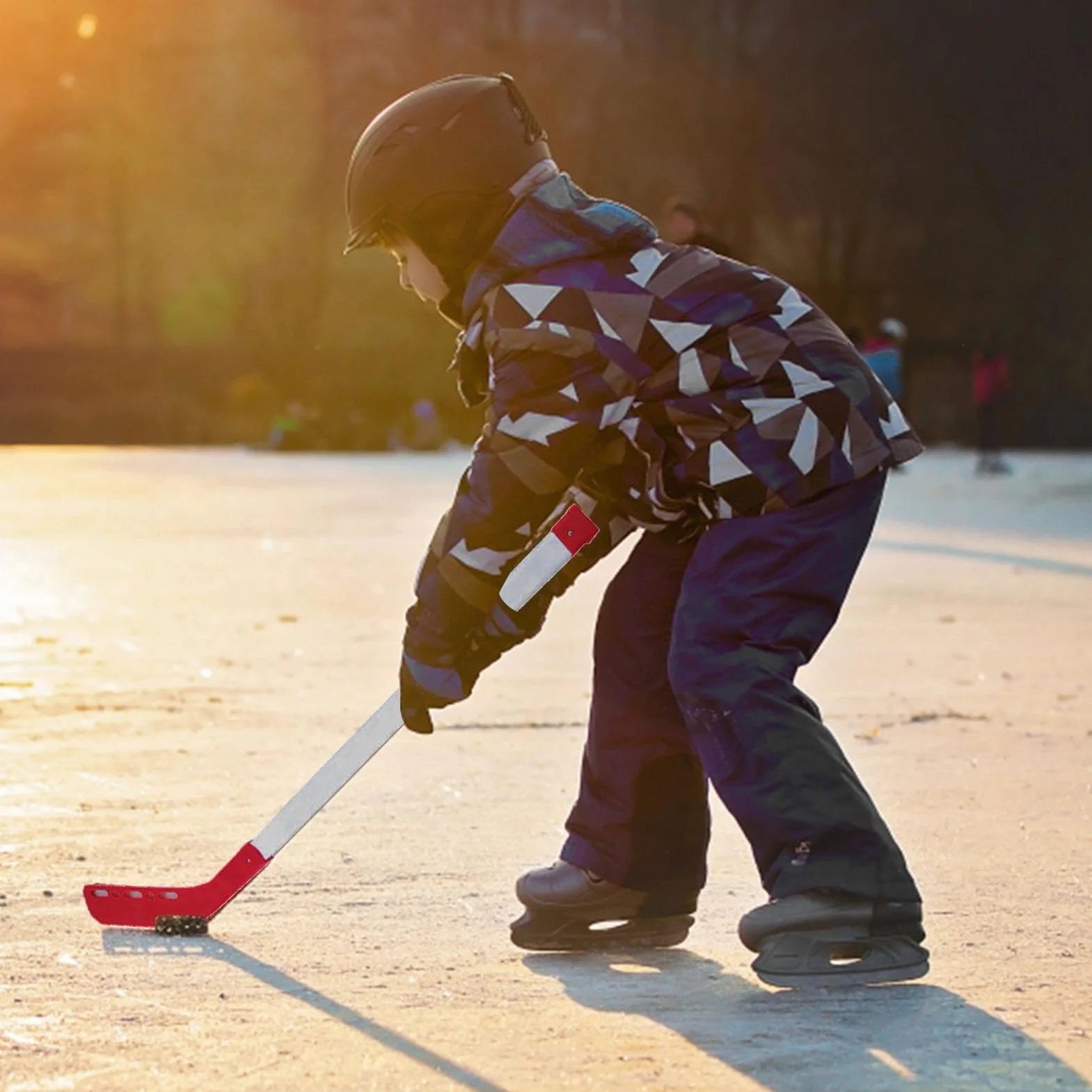 Ensemble De Hockey De Rue pour Enfants - Crosse et Bâtons Professionnels, Équipement Plein Air - 2 Rondelles