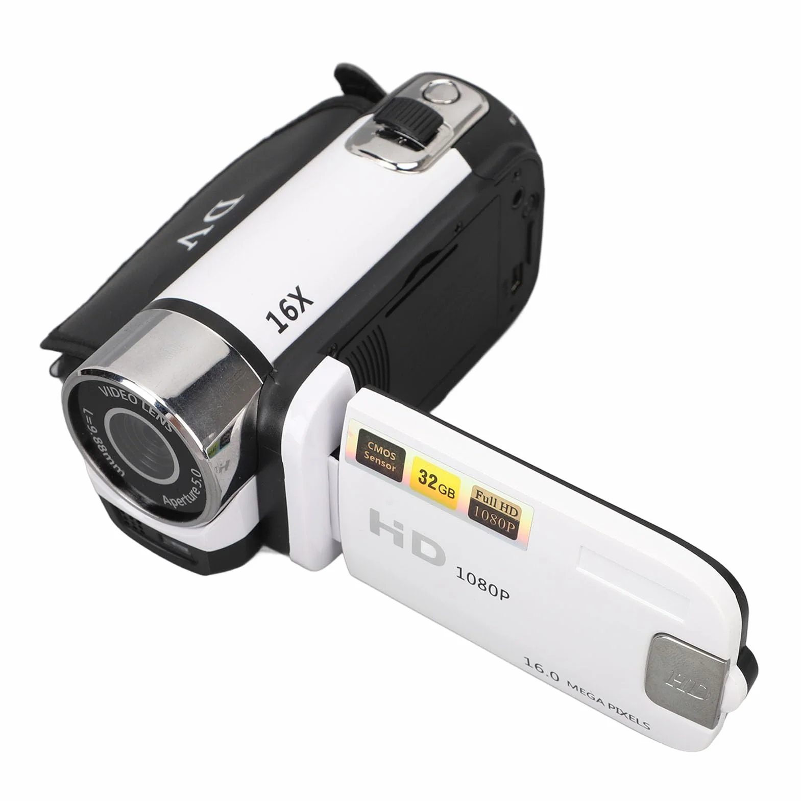 Bewinner Caméra DV 16 MP,Zoom numérique 16X, Appareil Photo 1080P avec écran LCD de 2,7 Pouces, Anti-Vibration, Selfie avec minuterie e, Enchufe européen 100-240 V