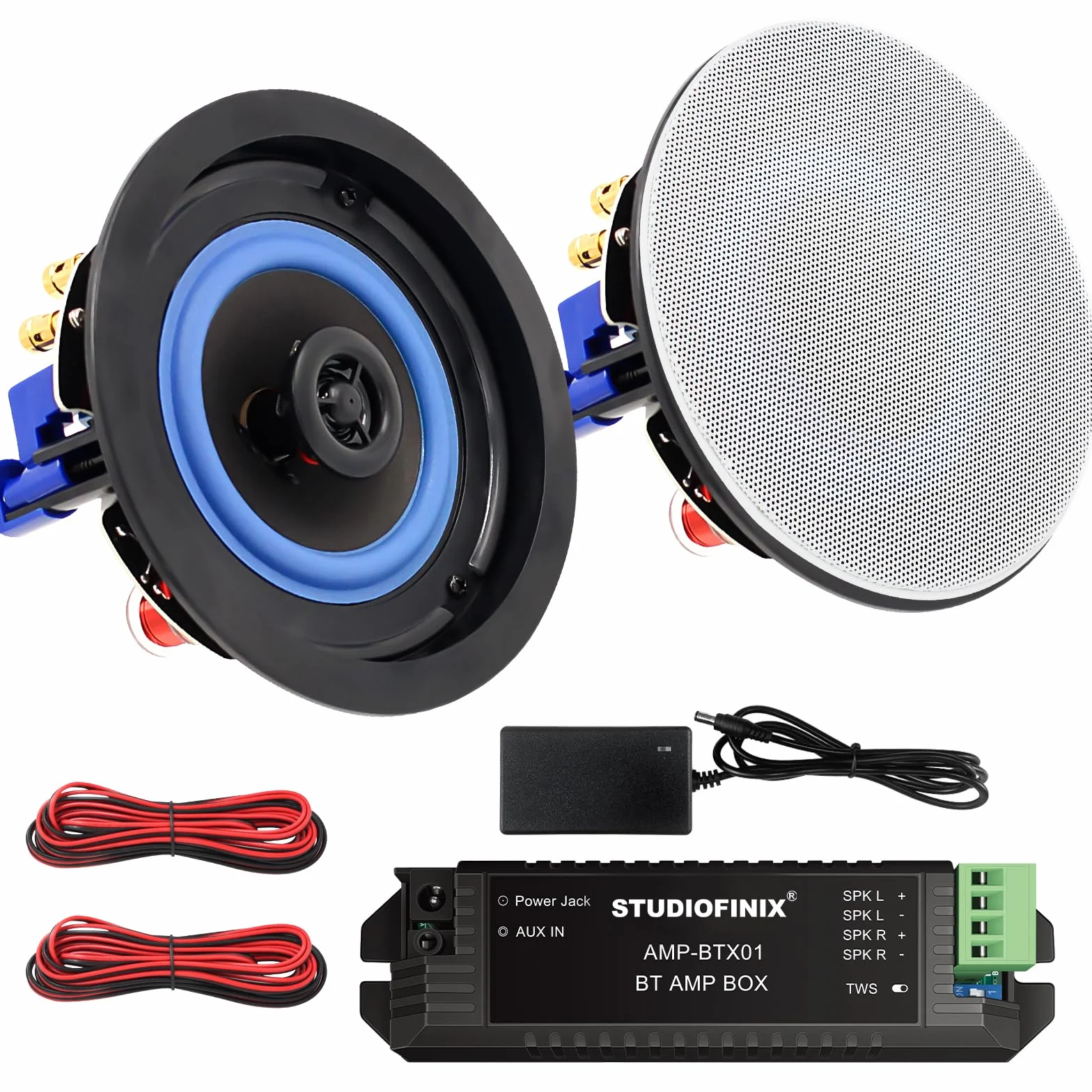 STUDIOFINIX Haut-parleurs de plafond Bluetooth 2 voies encastrés Intérieur Extérieur