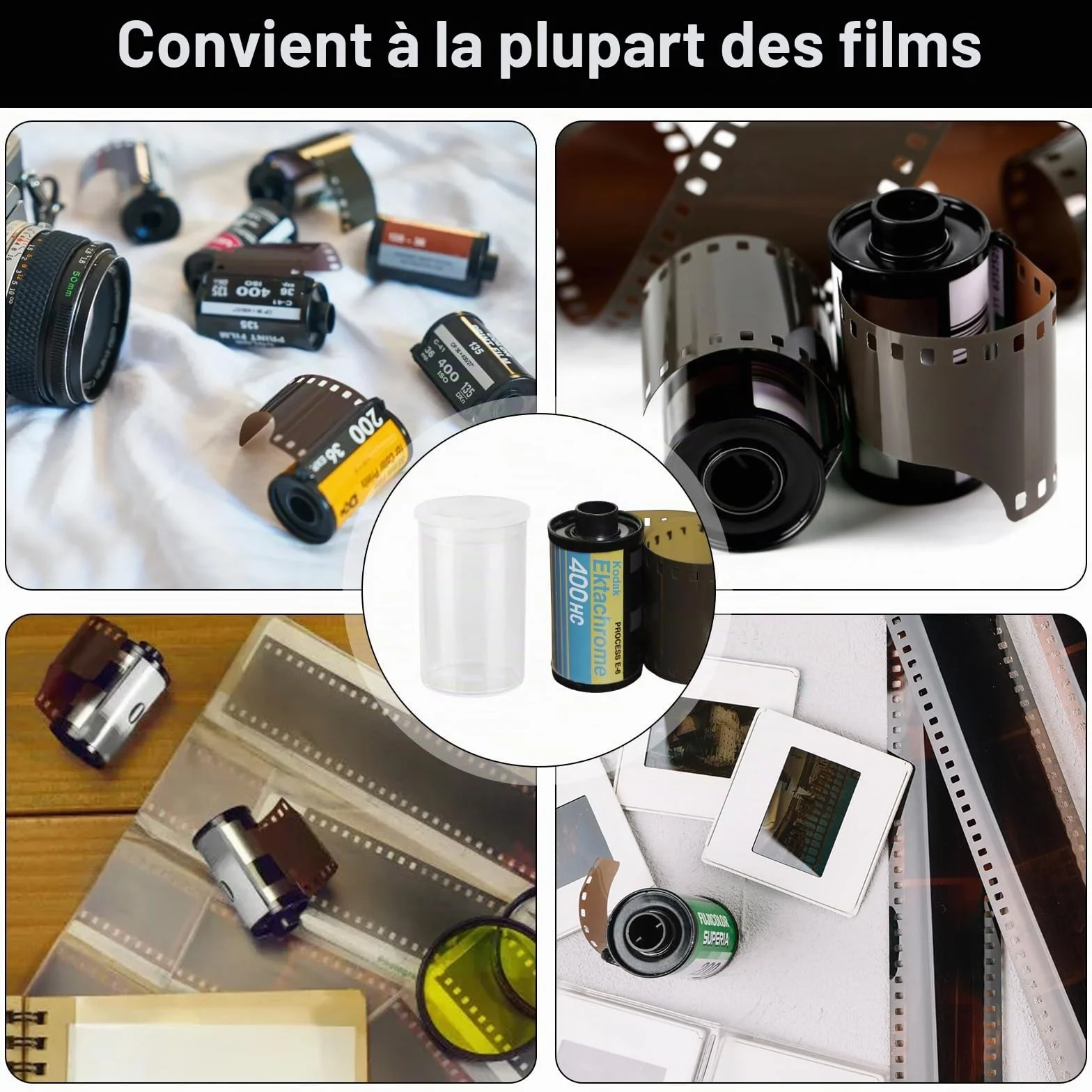36 PCS Boîtes de Film pour Activités Scientifiques Boîtes de Pellicule Photo avec Couvercle 32mm boites Pellicule Photo pour le Stockage, les Petites Pièces de Film Bidon (transparence)