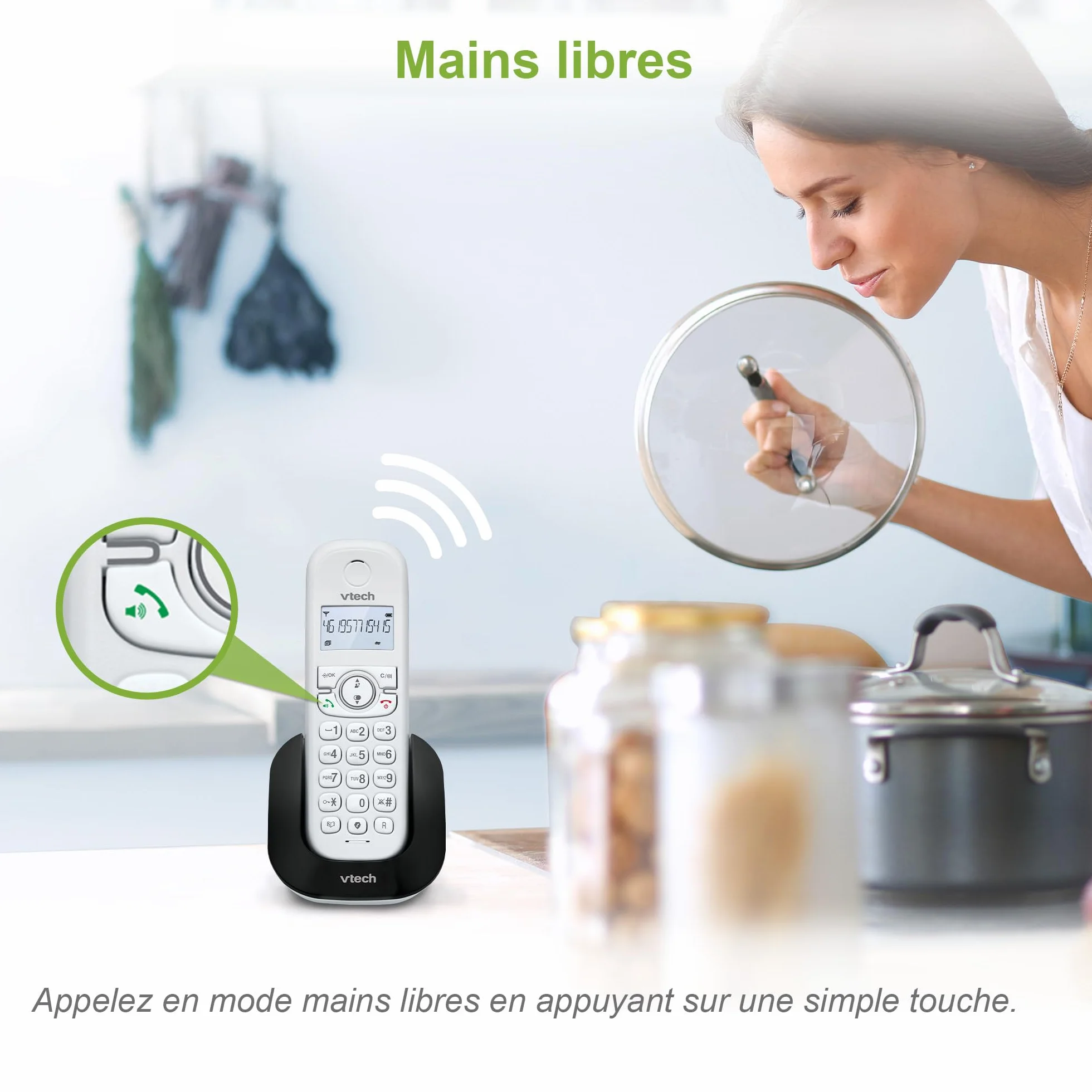 VTech CS1500 Téléphone sans Fil DECT Double Charge avec Blocage d'appel, Identification Appelant