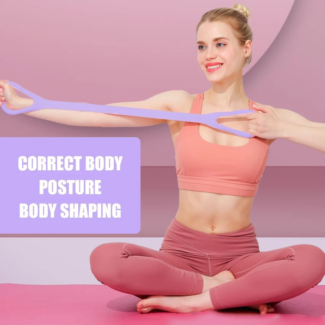 Bande de résistance élastique pour exercices d'étirement dos, bras, épaules, yoga, pilates