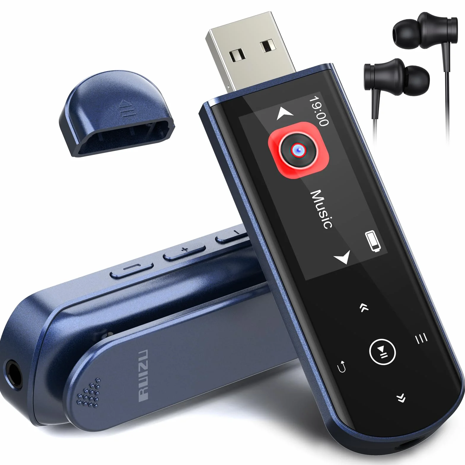 Lecteur MP3 Bluetooth 5.3 64Go USB Portable avec Clip Sport, Radio FM, Enregistreur Vocal
