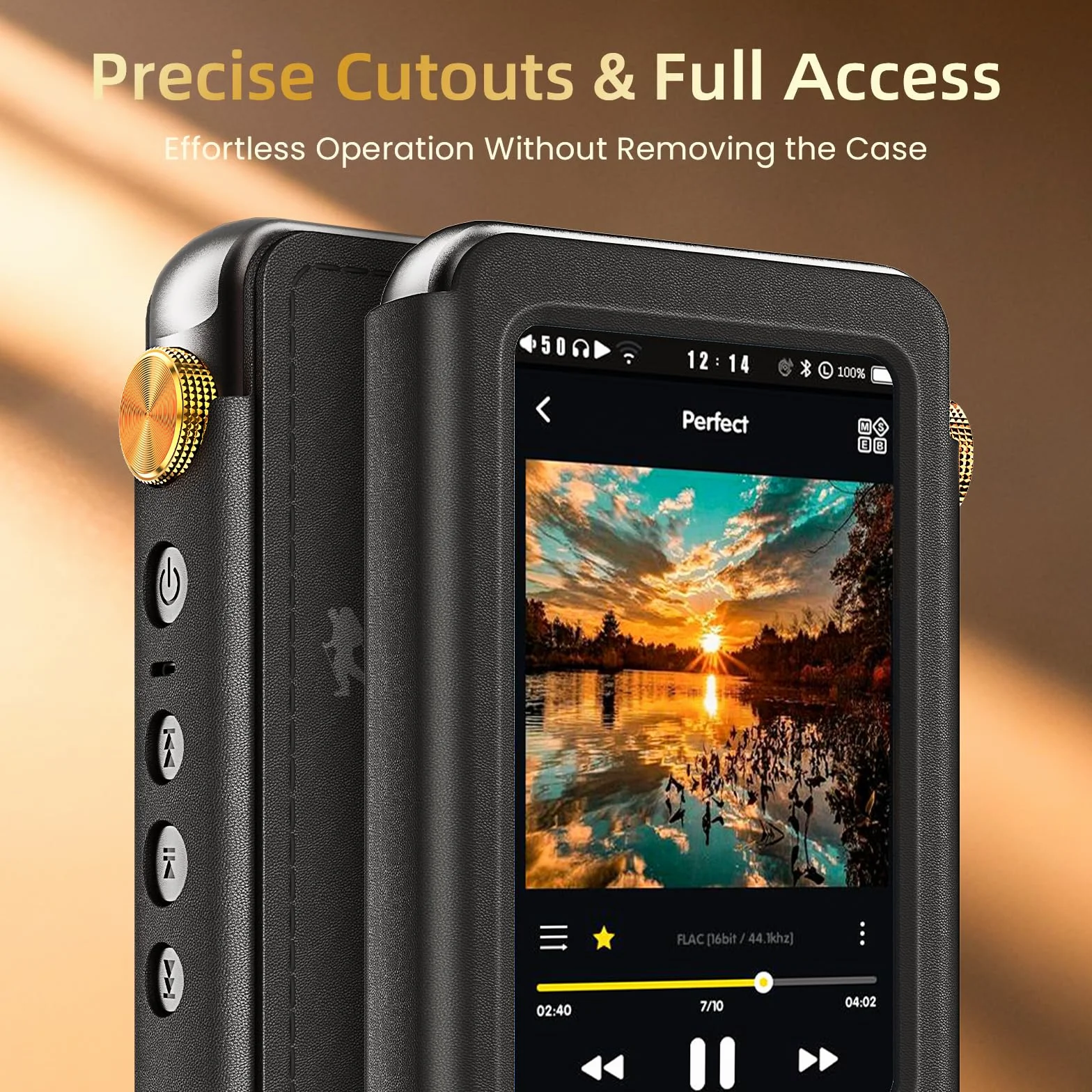 Étui de protection en cuir synthétique pour lecteur de musique Hi-Fi portable H20 Pro, résistant aux chocs et durable, noir