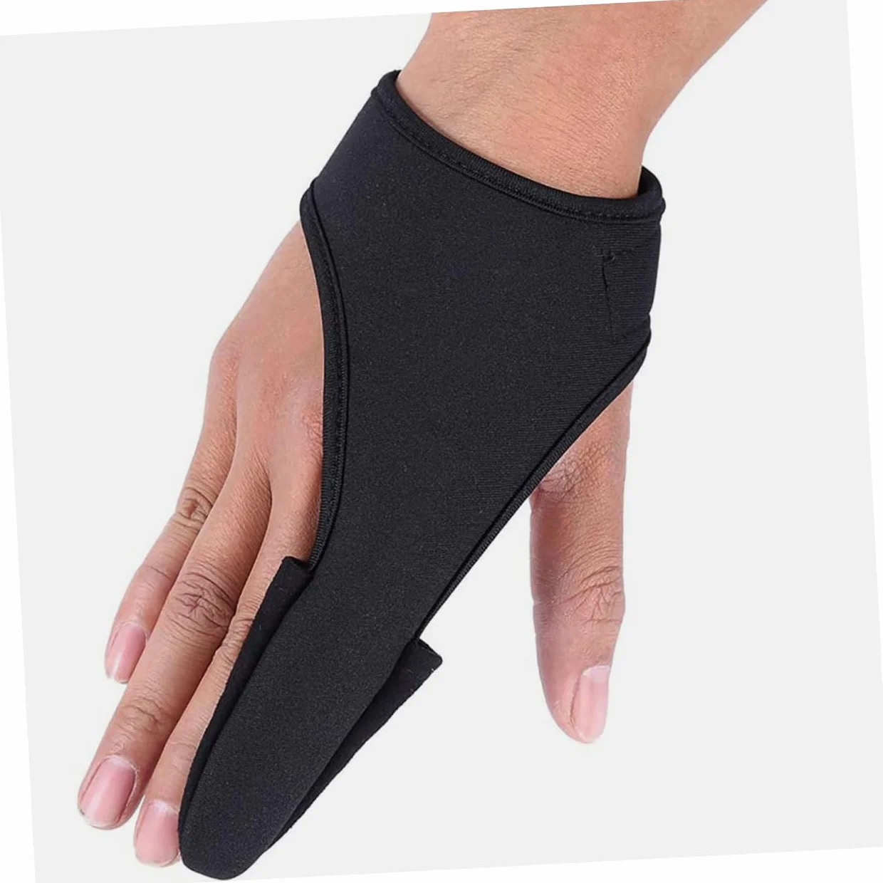 Moufles Protège-Index Antidérapant en Cuir de Mouton Noir WOONEKY