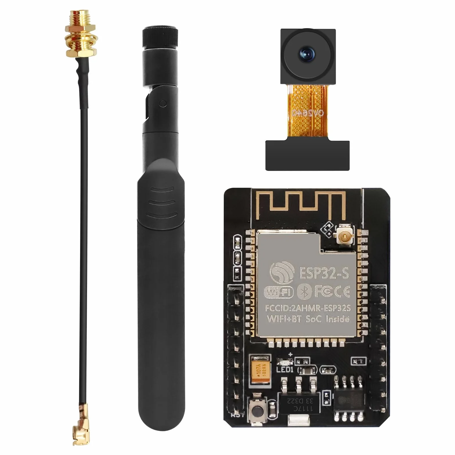 ESP32 CAM carte de développement WiFi Bluetooth OV2640 module TF antenne 8 dBi