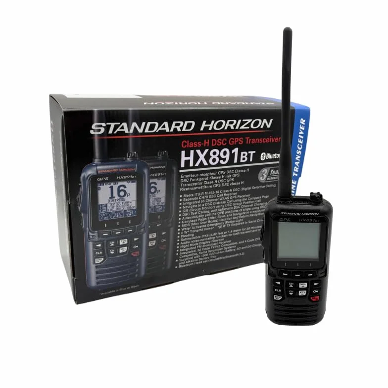 Standard Horizon HX891BT/E Radio VHF Marine Portative 6W GPS IPX8 Bluetooth Noir