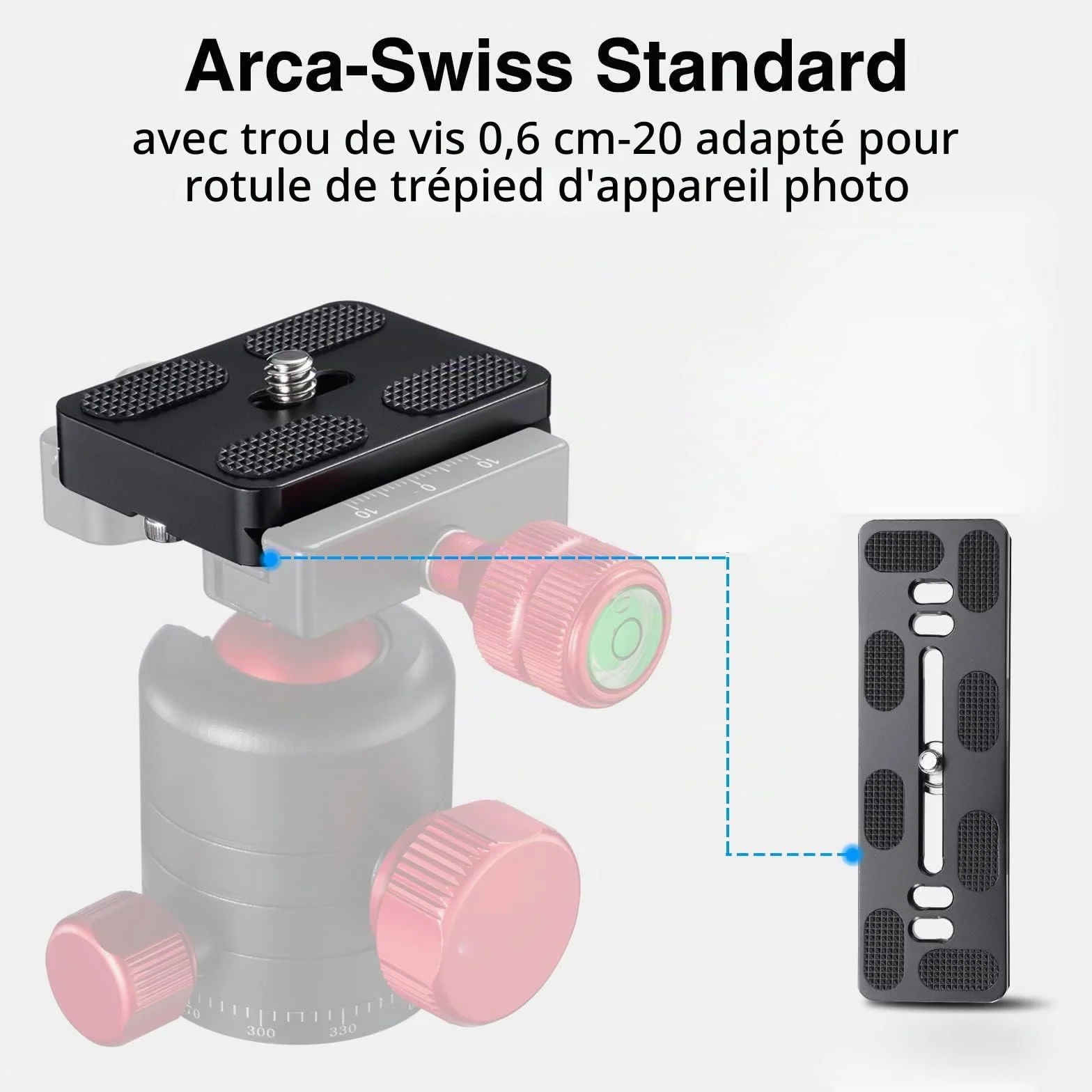 zalati Plaque à dégagement rapide Métal Universel avec 1/4" Vis Convient Arca-Swiss Standard pour Caméra Trépied Ballhead