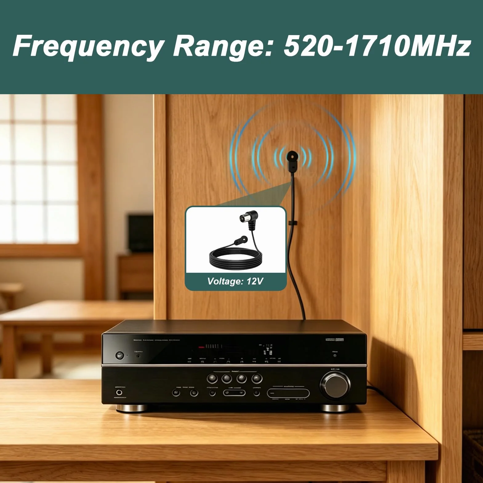 Antenne Radio FM Intérieure, Antenne FM Dipôle 75 Ohms pour Chaîne Stéréo, Tuner HiFi, Amplificateur et Récepteur, Antenne FM Câble Flexible, Plug and Play, Réception Radio Améliorée Système Audio