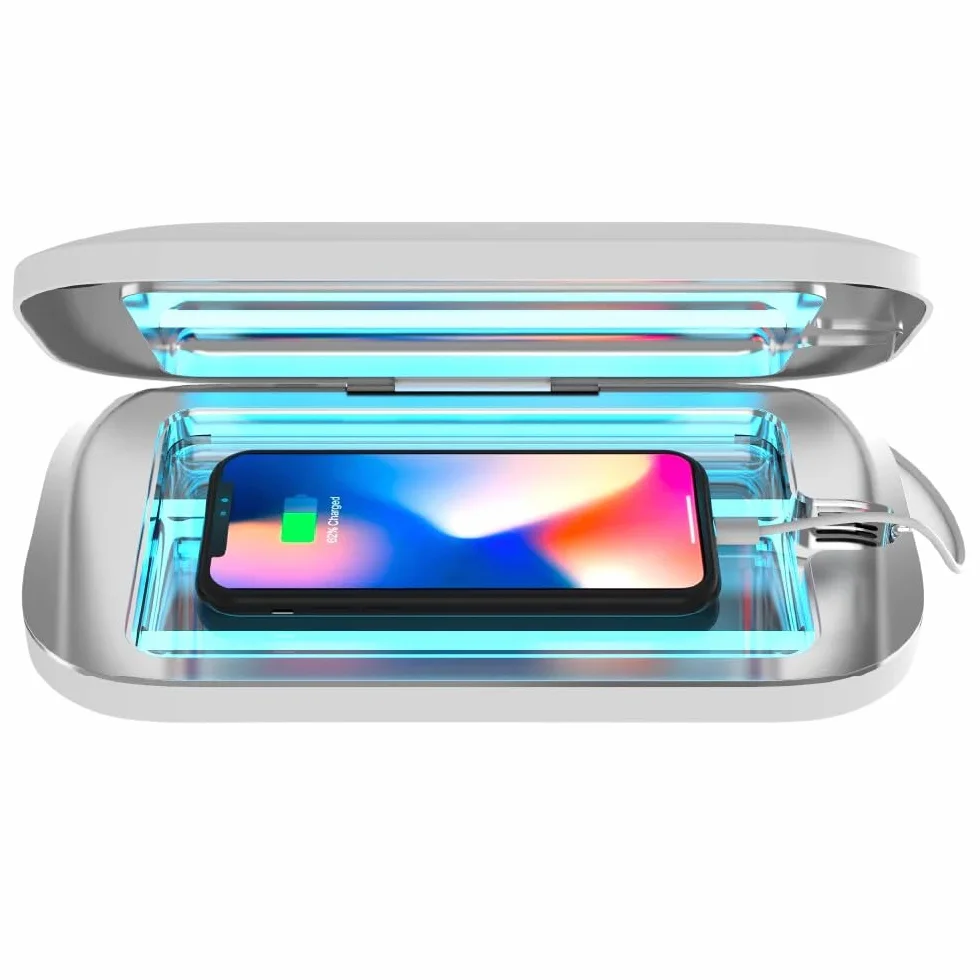 PhoneSoap Pro Désinfectant UV pour téléphone intelligent et boîte de chargeur universel pour téléphone portable | Désinfection brevetée et cliniquement prouvée à 360 degrés UV-C | Désinfecte et charge