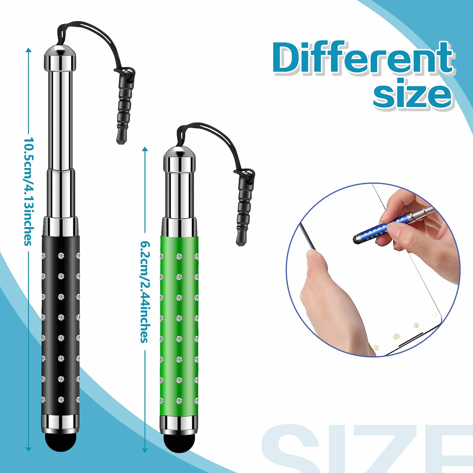 Weewooday 5 Stylets pour Écran Tactile Stylet Tactile capacitif Rétractables Stylo Capacitif Universel pour la Plupart des Appareils Intelligents, Téléphones