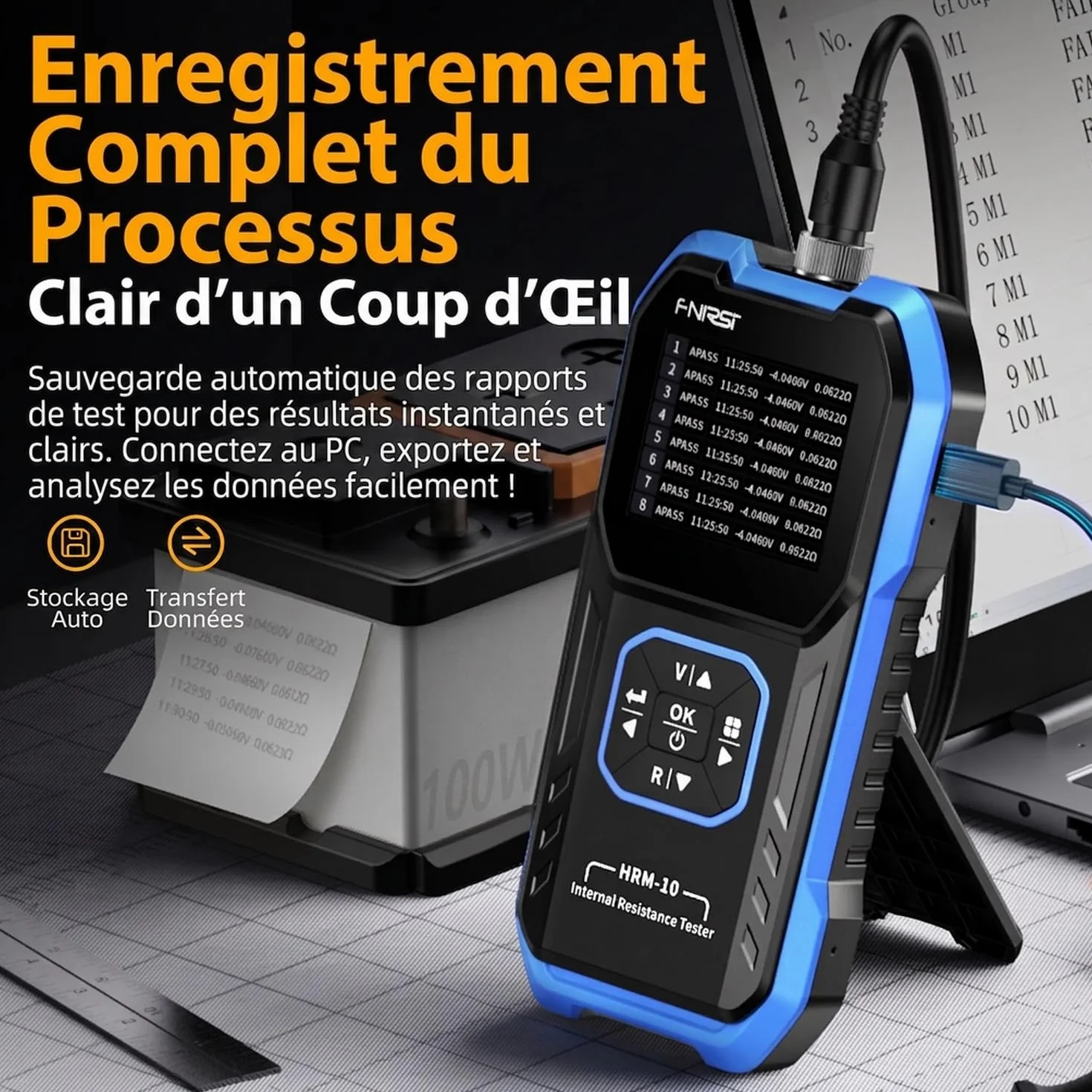 HRM-10 Internal Resistance Tester 100V 200Ω Battery Tester Numérique