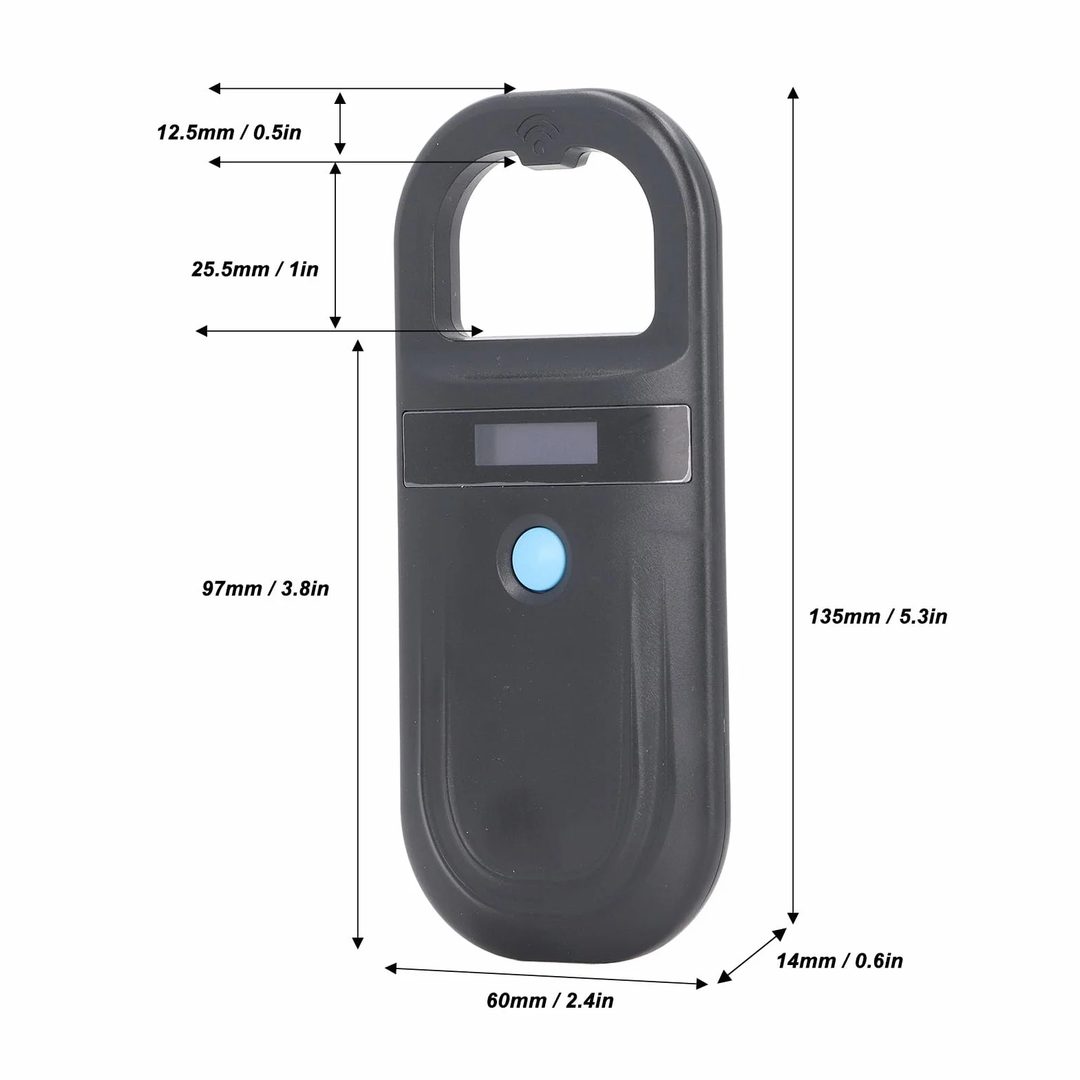 Scanner de Micropuces Animales, Rechargeable FDX B EMID PET TAG CHIP Scanner avec 128 étiquettes, 134.2 KHz, Conception Portable, Lecteur D'identification de Puce pour Animaux