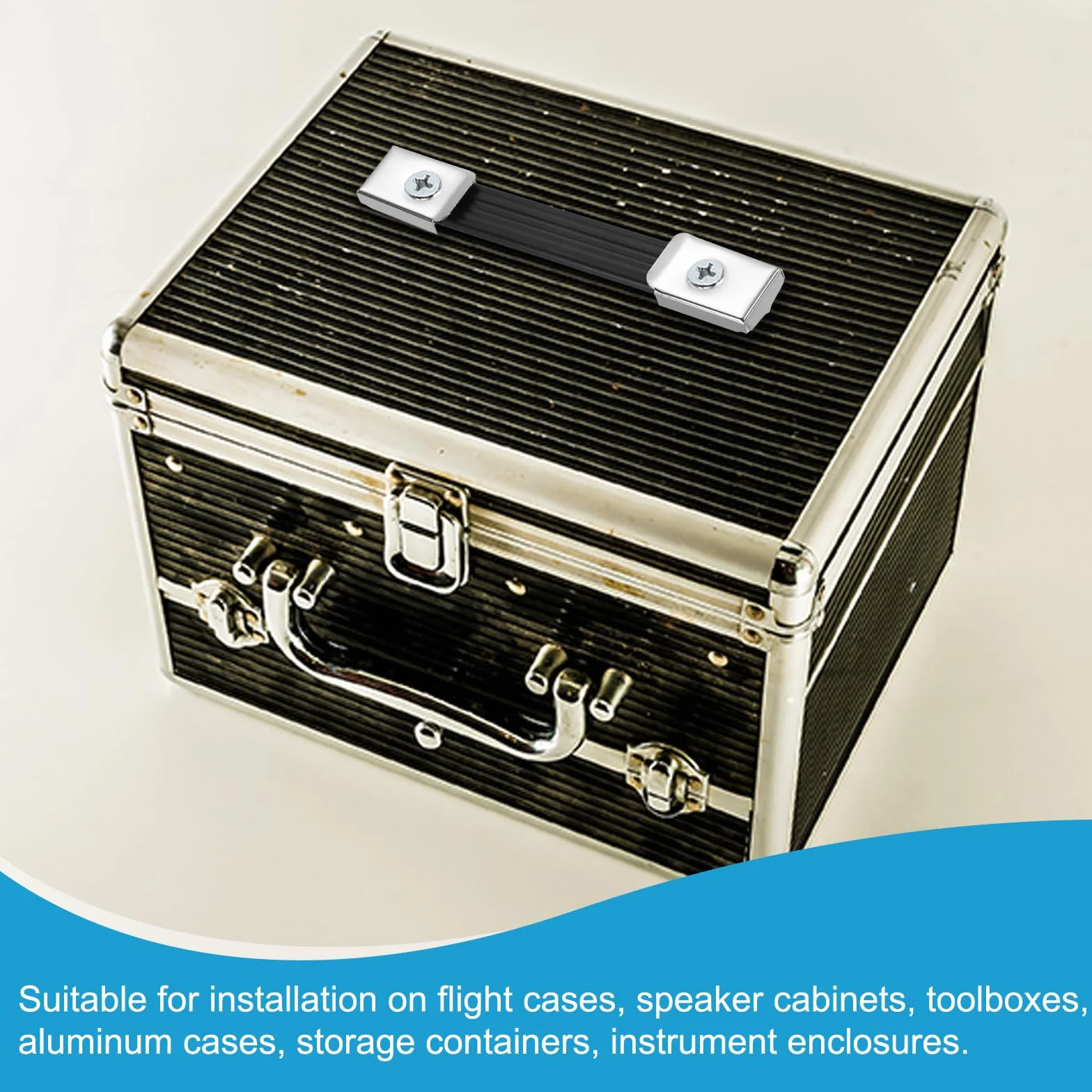 PATIKIL 3 Pièces Poignées à Sangle 8 Pouces pour Enceintes, Poignée de Tirage Coque Métalliques Boucle Sangle Quincaillerie pour Coffret de Transport d'Enceinte, Argent