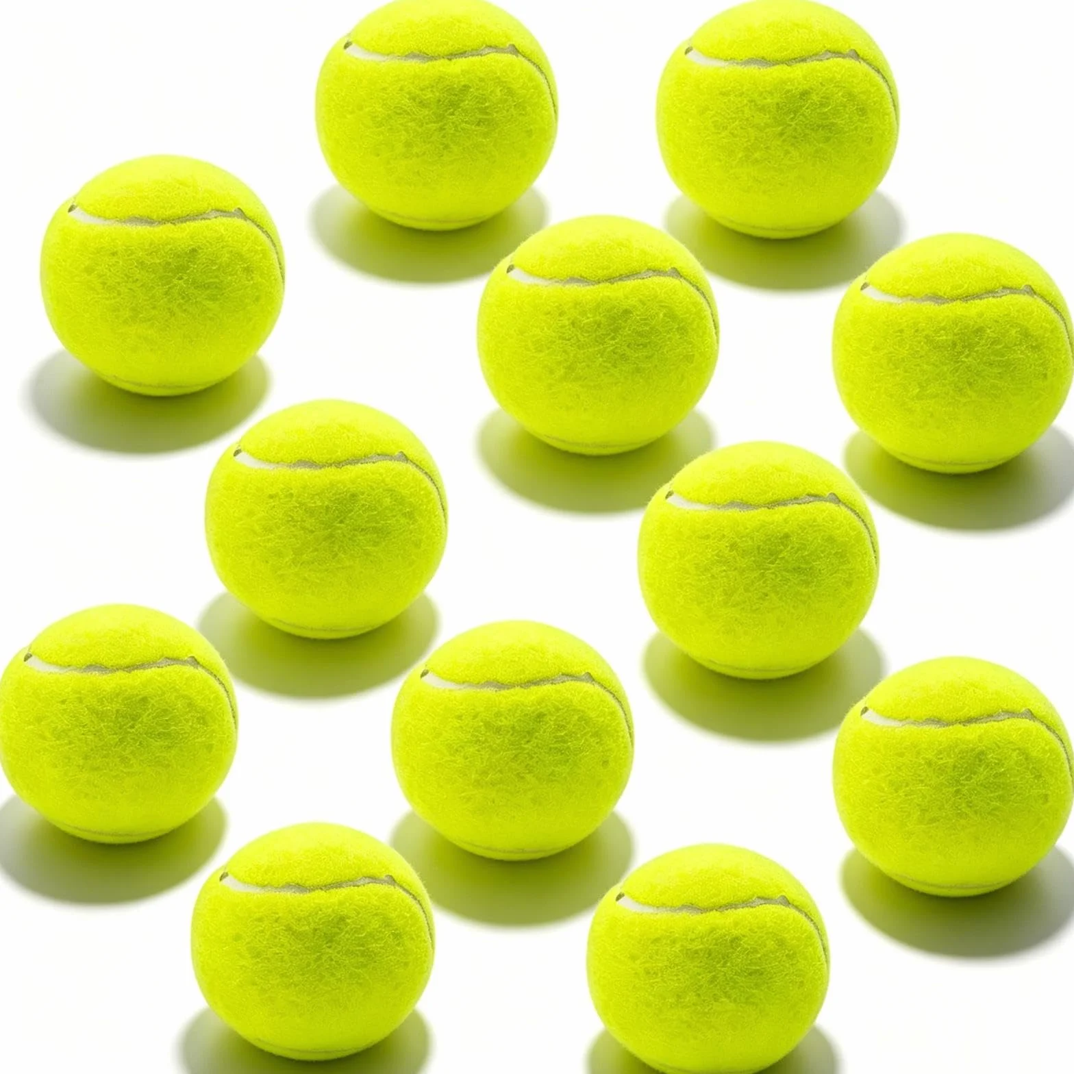Balles de Tennis Jaune 12 Pièces pour Entraînement Débutants Adultes Enfants Chiens