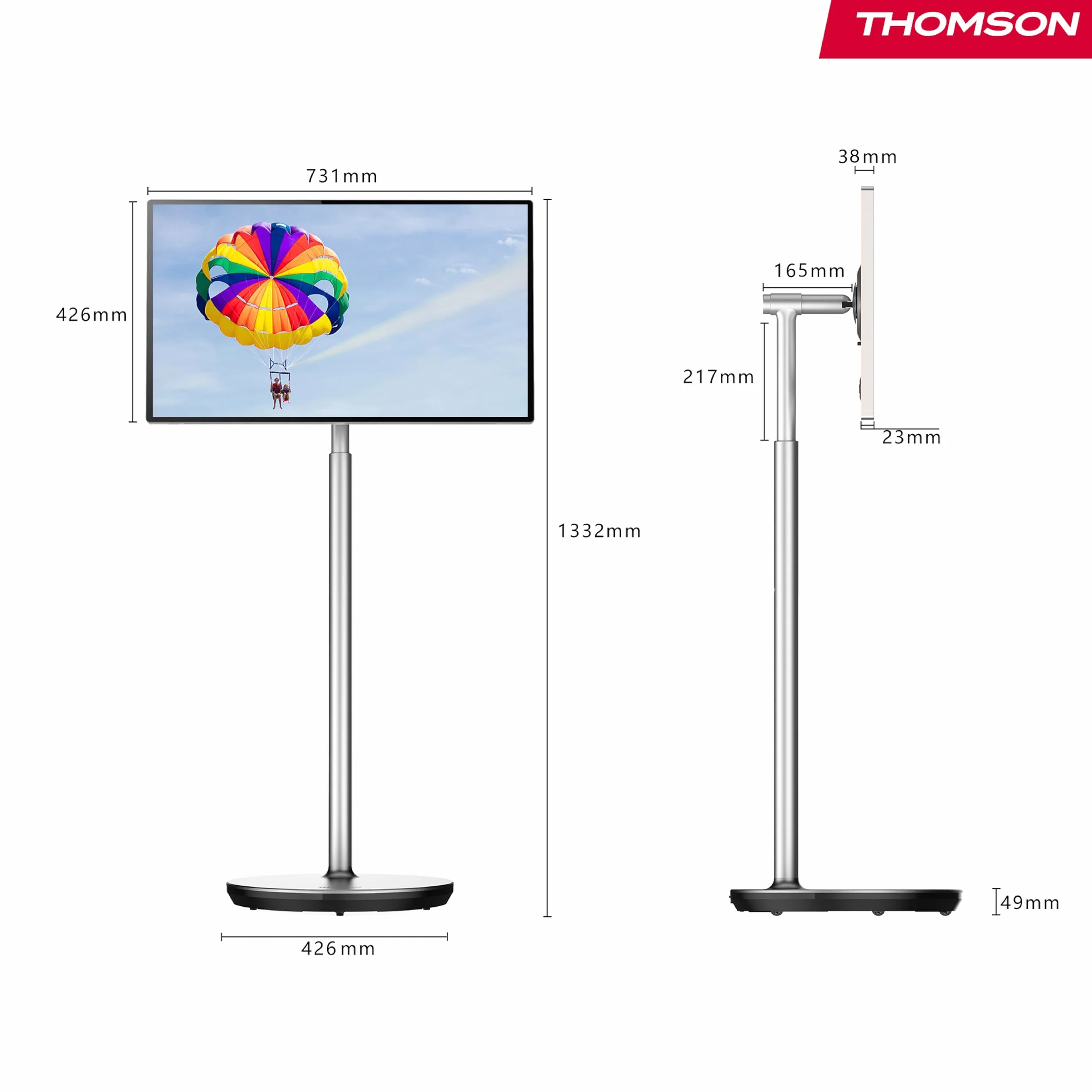 THOMSON Go Plus 32 Pouces (81 cm) Android Portable 4K UHD écran Tactile Wi-Fi 6 Bluetooth 5.1 Batterie 4h