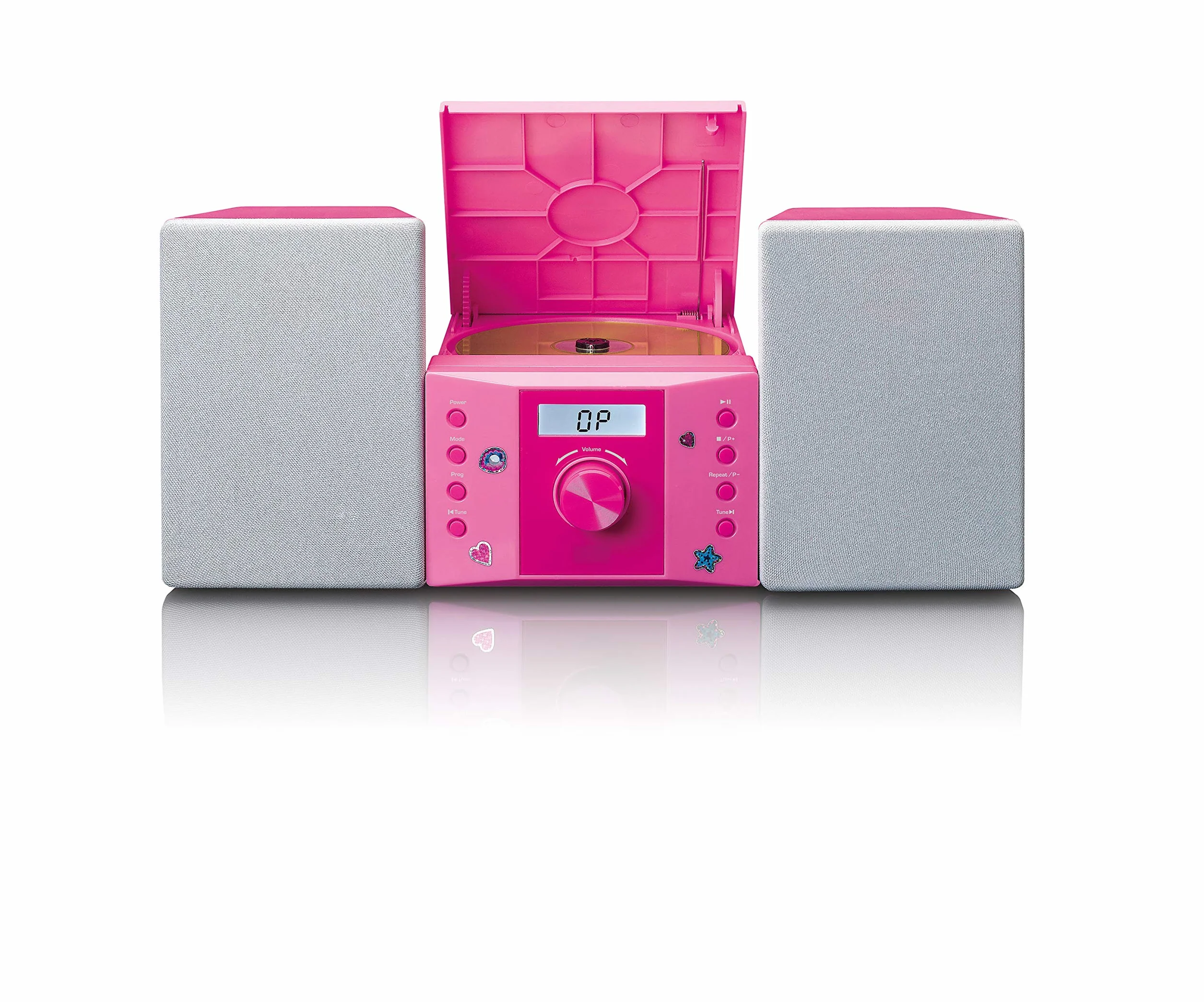 Lenco MC-013 Pink Mini Chaine Hifi CD Lecteur CD Radio FM Rose Gris