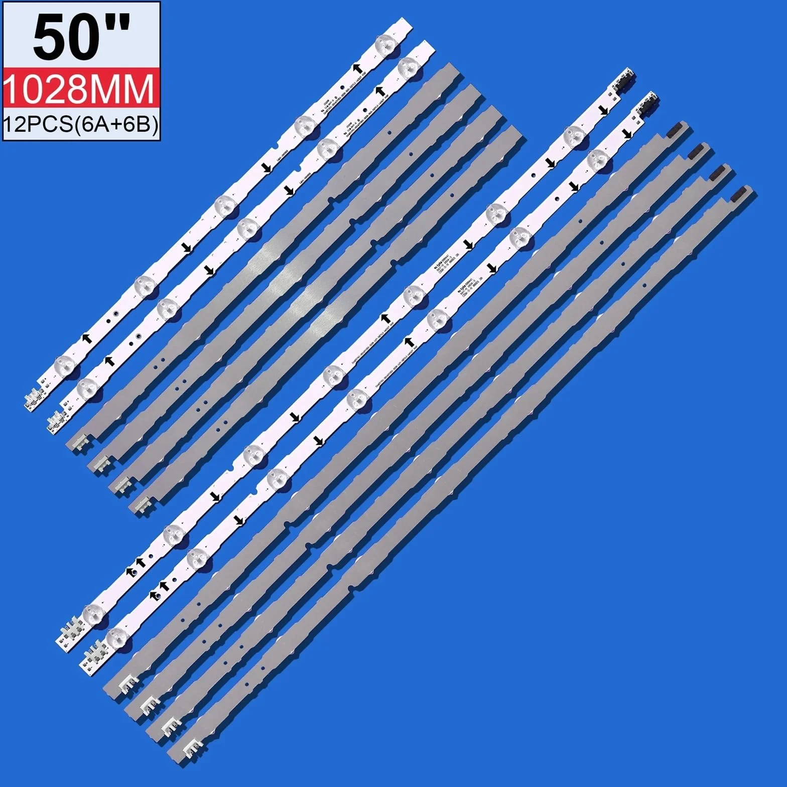 Bande de rétro-éclairage LED, 12 Lampes adaptées for Samsung TV 50 Pouces D4GE-500DCA-R2 D4GE-500DCB-R2 UE50H6350 UN50J5500AF UE50H6200 UE50H5000 UE50H5030