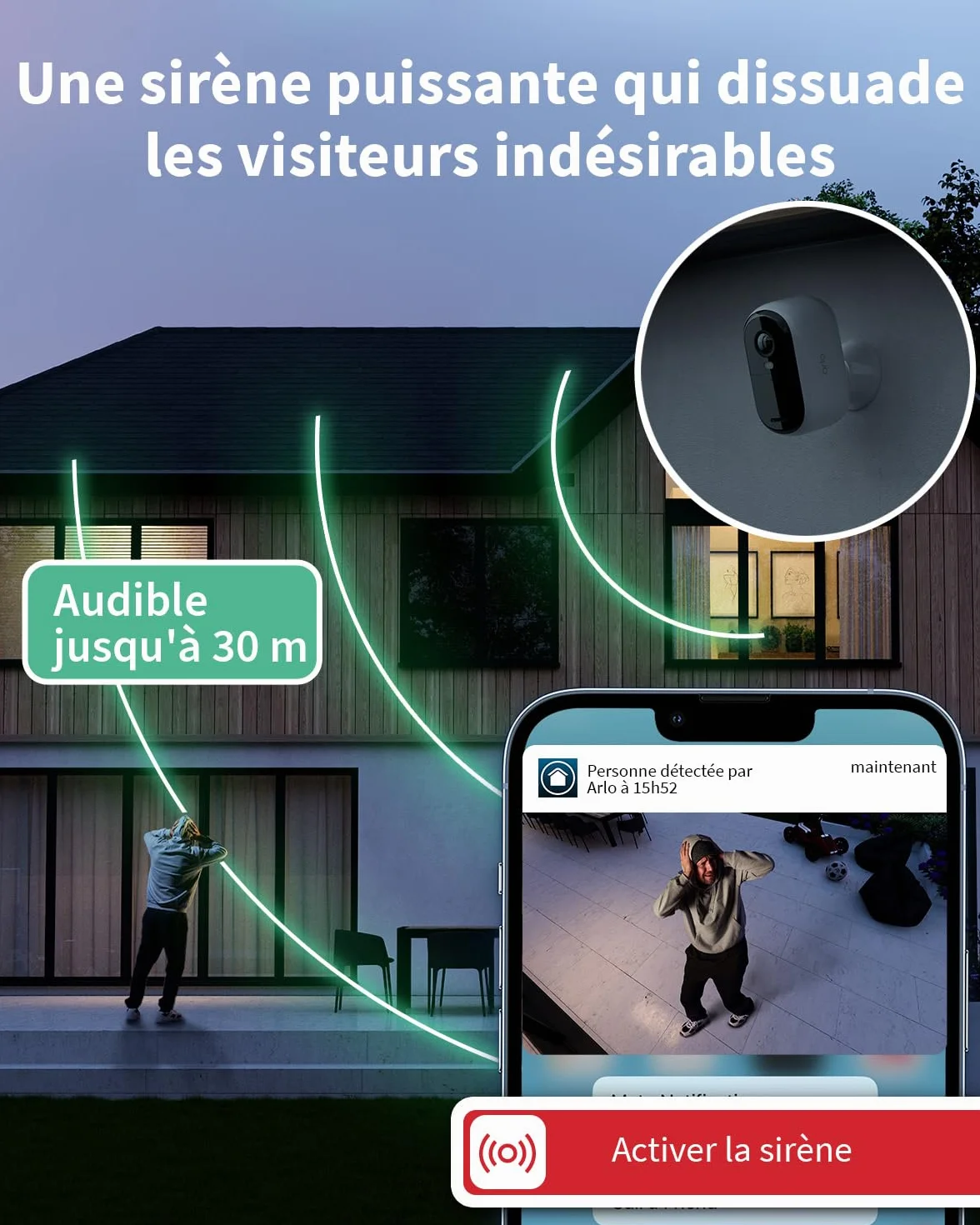 ARLO Essential 2 FHD, Caméra de Surveillance WiFi Extérieure sans Fil, Détection par IA, Vision Nocturne Couleur, Audio bidirectionnel, Compatible avec Alexa, Essai Secure Inclus, 2 Caméras