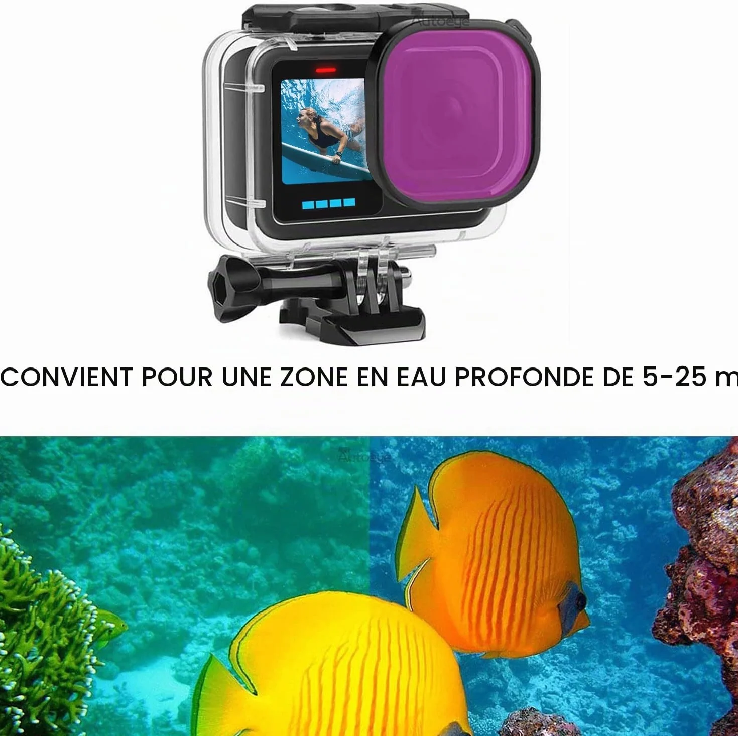 FitStill Lot de 3 Étuis de Protection Étanches pour Go Pro Hero Noir 60 m
